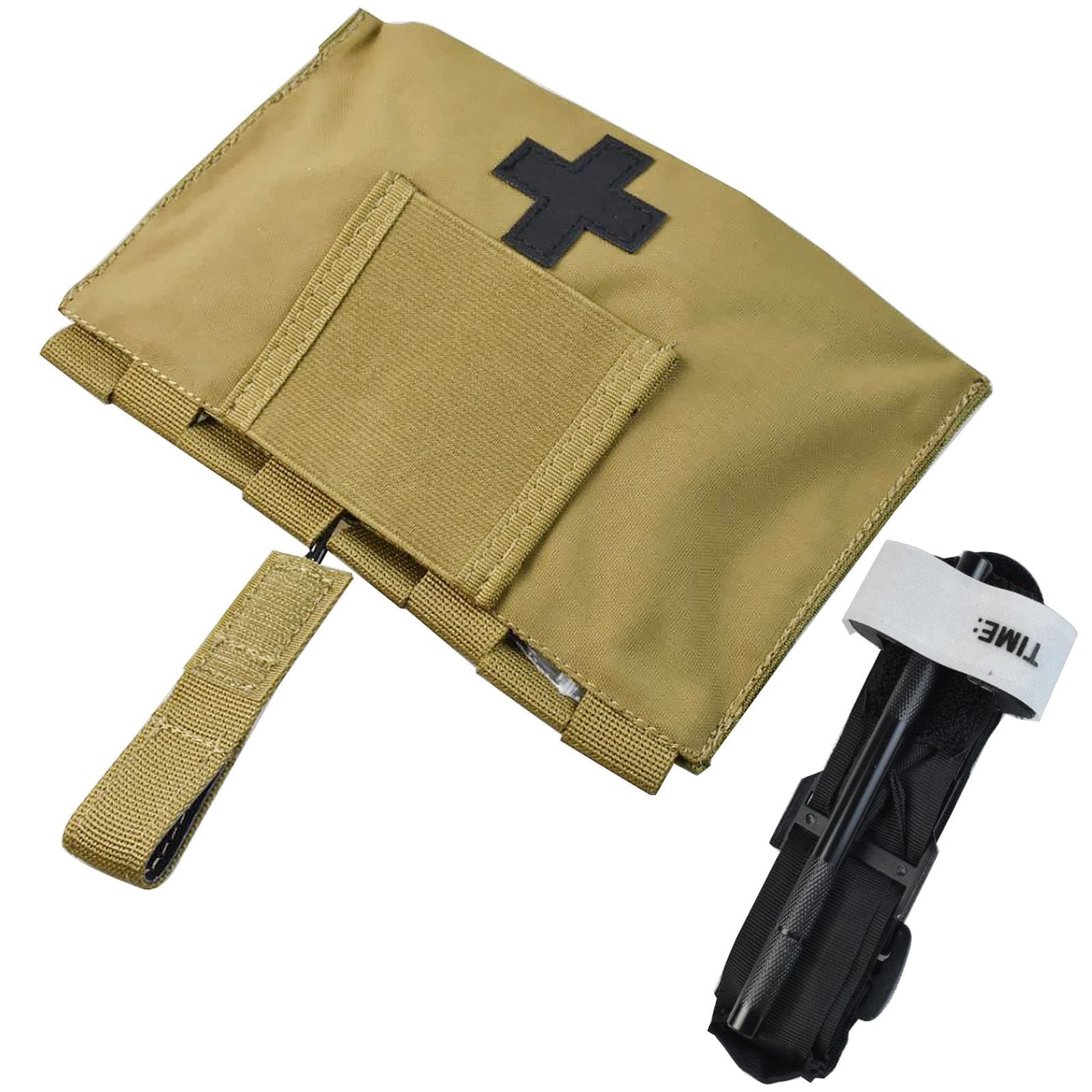 Hdlsina Tactical IFAK Pouch Rip The Cord Take Out Kit Bag Medical Pouch First Aid Bag IFAK Pouch with Rotate The Metal Rod Tourniquet