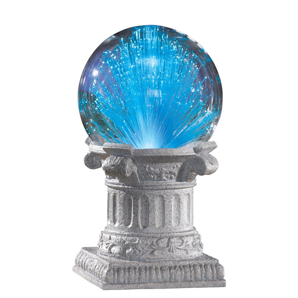 Collections Etc Solar Fiber Optic Gazing Ball Outdoor Garden Decoration, Multicolored