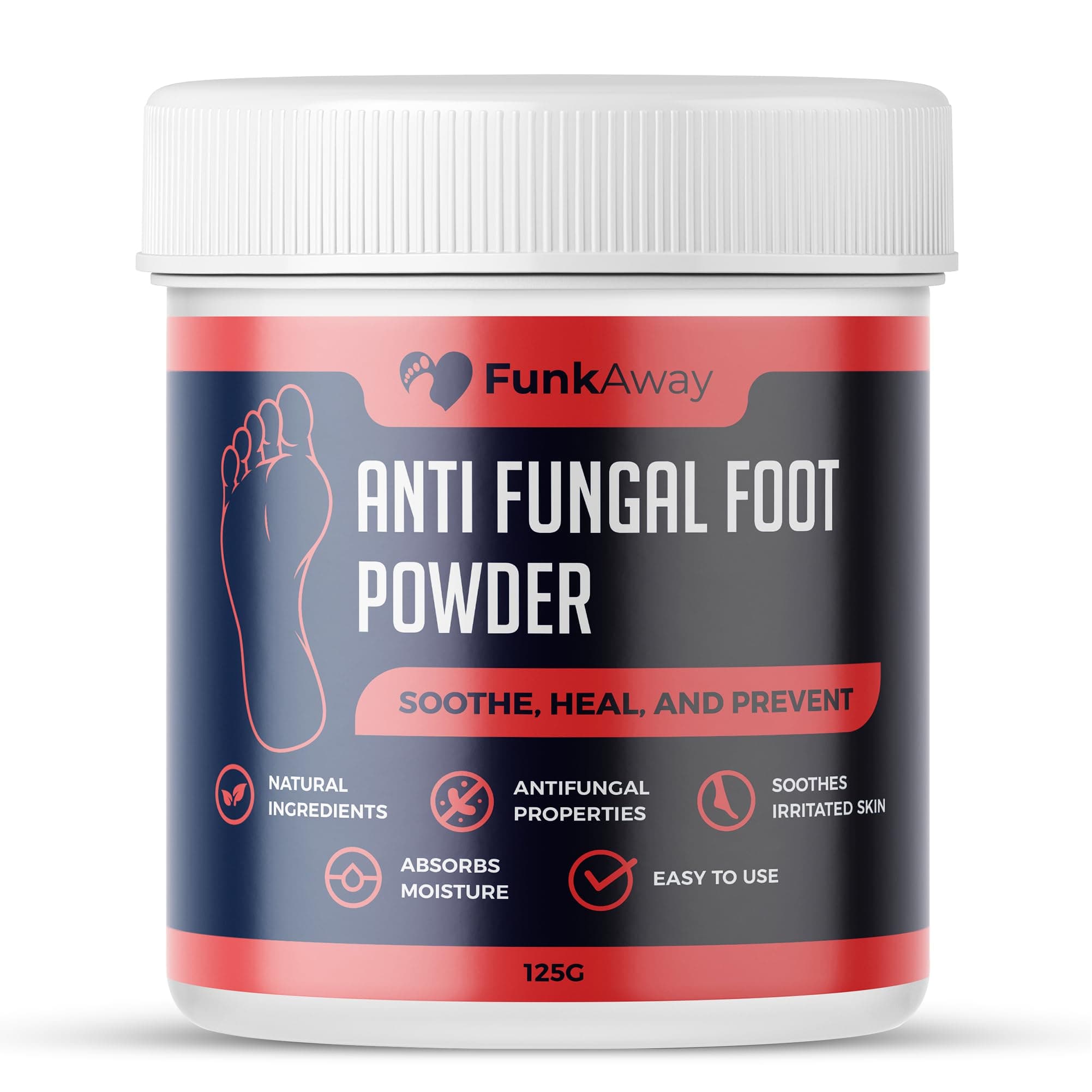 Antifungal Foot Powder (100g) - Athletes Foot Powder Treatment for Itching Relief, Sweat Control & Odor - Natural Tea Tree & Peppermint Oil, Moisture Absorbent Formula for Adults
