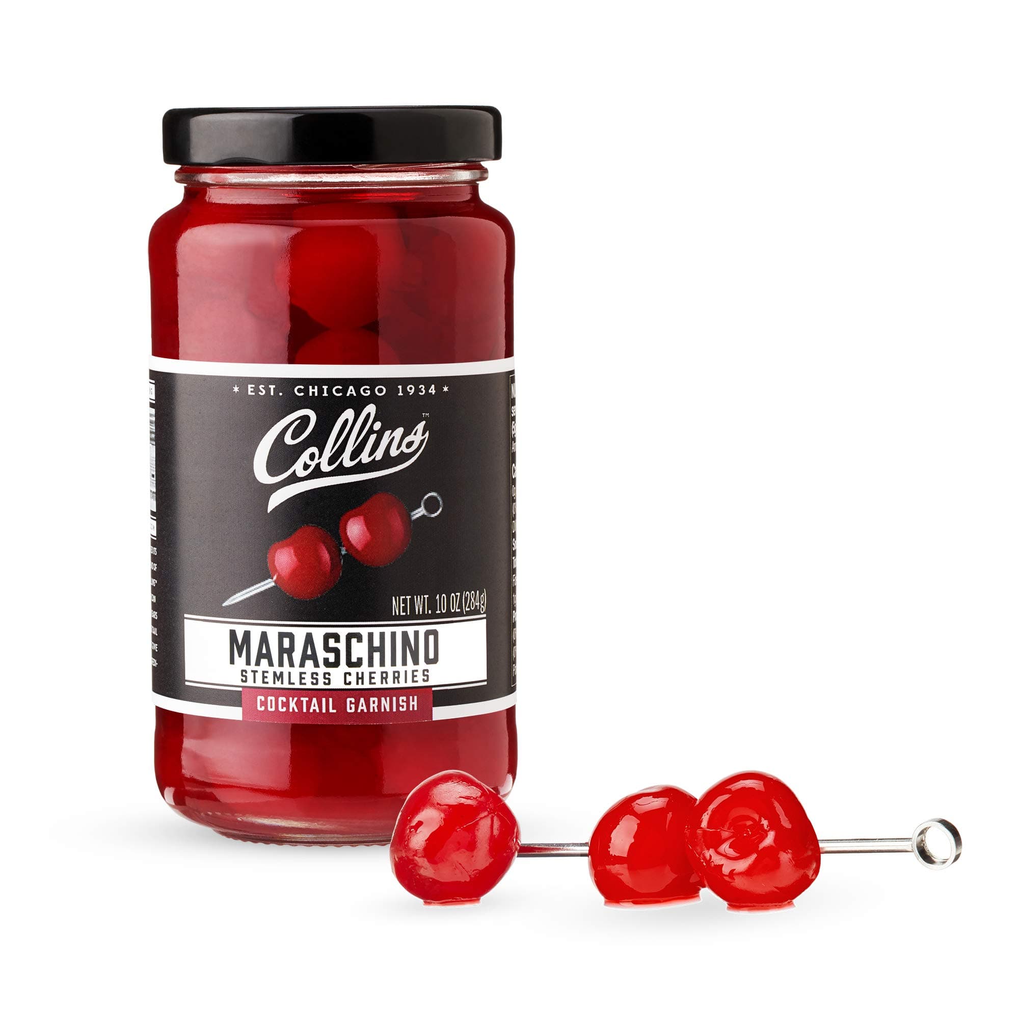 Collins 10 oz Cocktail Cherries Garnishes, Stemless Maraschino