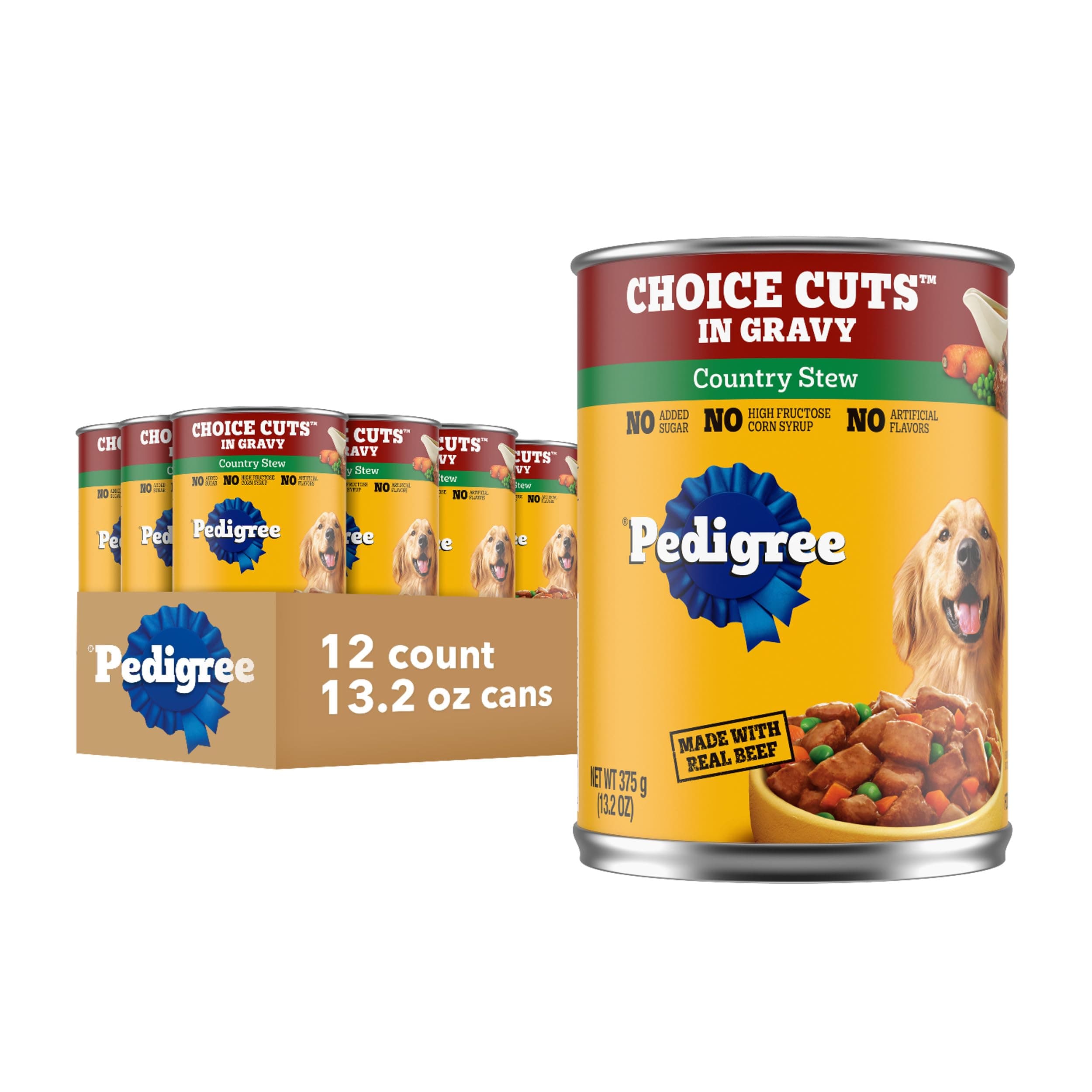 Wet Dog Food, Choice Cuts Adult Canned Dog Food, Country Stew Flavor, 13.2 oz. Cans, 12 Count