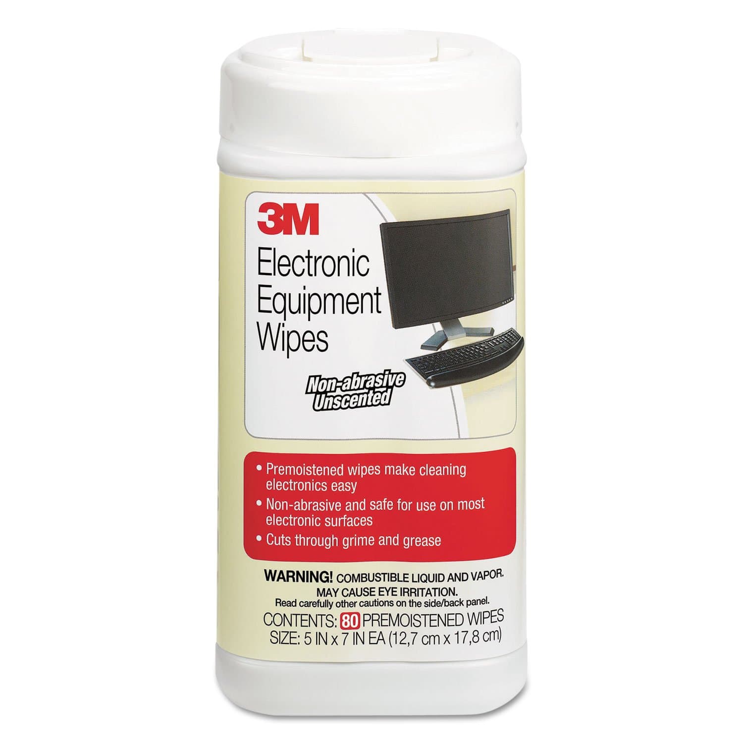 3M Antistatic Wipes, 80-Count Canister, Safe for Use on Most Electronic Devices (CL610)