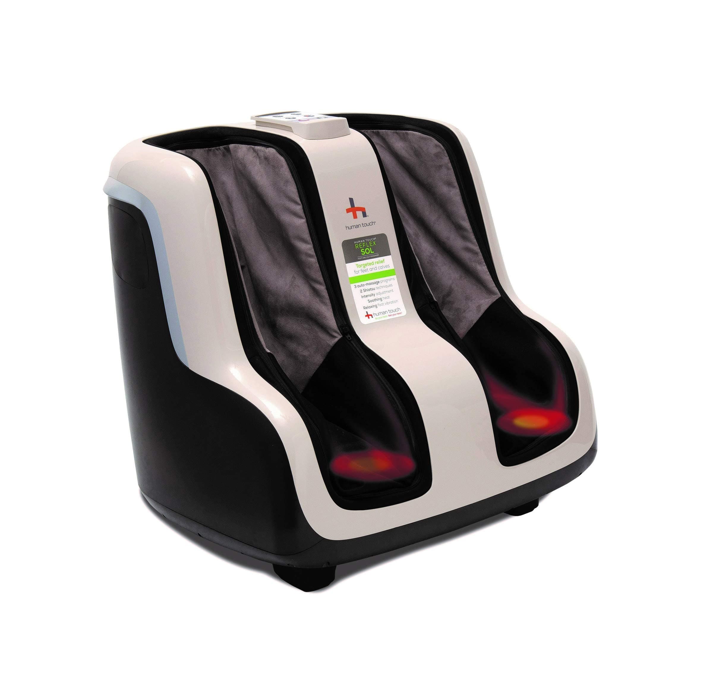 Reflex SOL Foot and Calf Massager Machine with Heat, Shiatsu Deep Kneading, Under Foot Rollers, Delivers Relief for Tired Muscles and Plantar Fasciitis, Fits feet up to Men Size 12