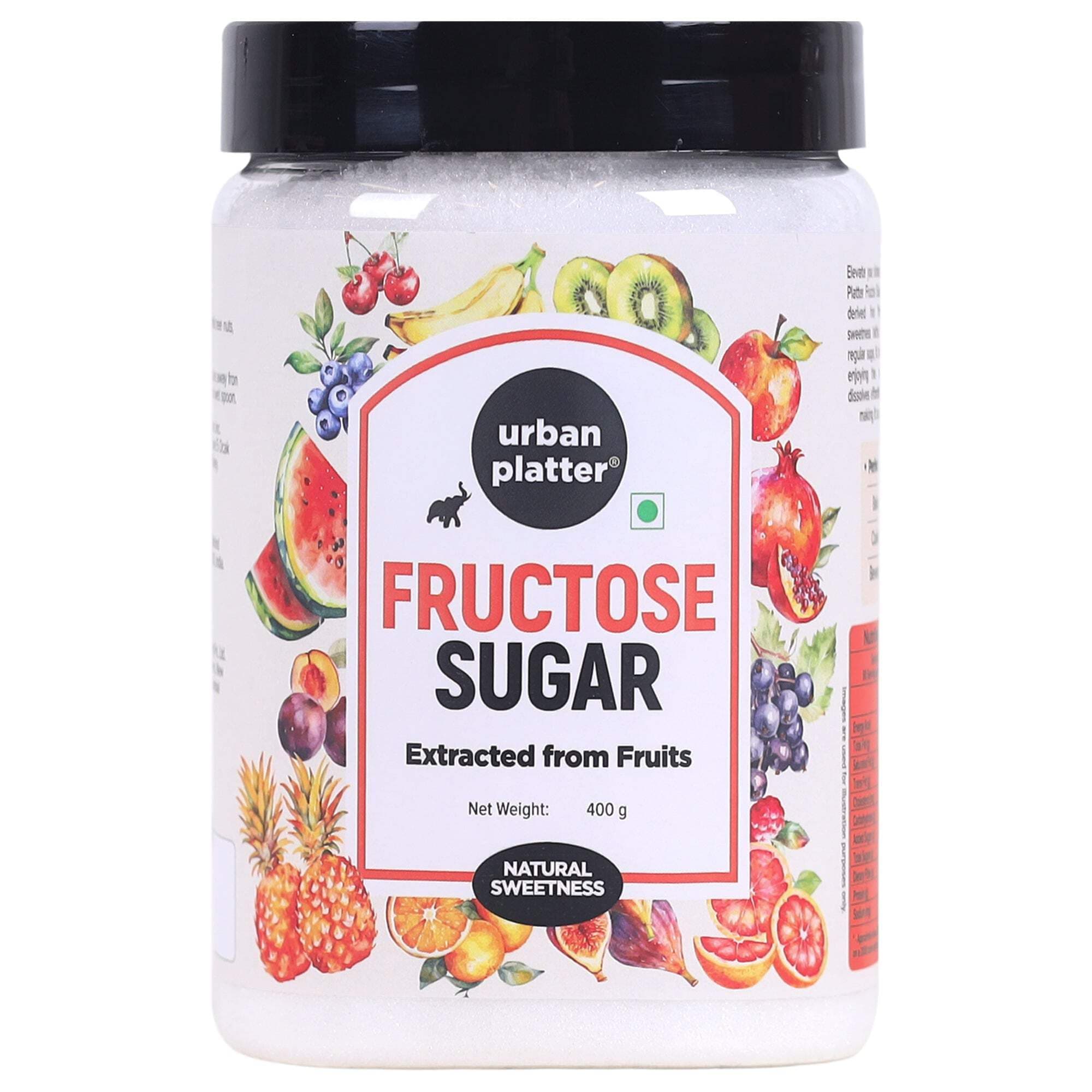 Urban Platter Pure Fructose Sugar, 400g / 14.11oz [Fruit-Based, Finely Granulated & Free-Flowing Sugar]