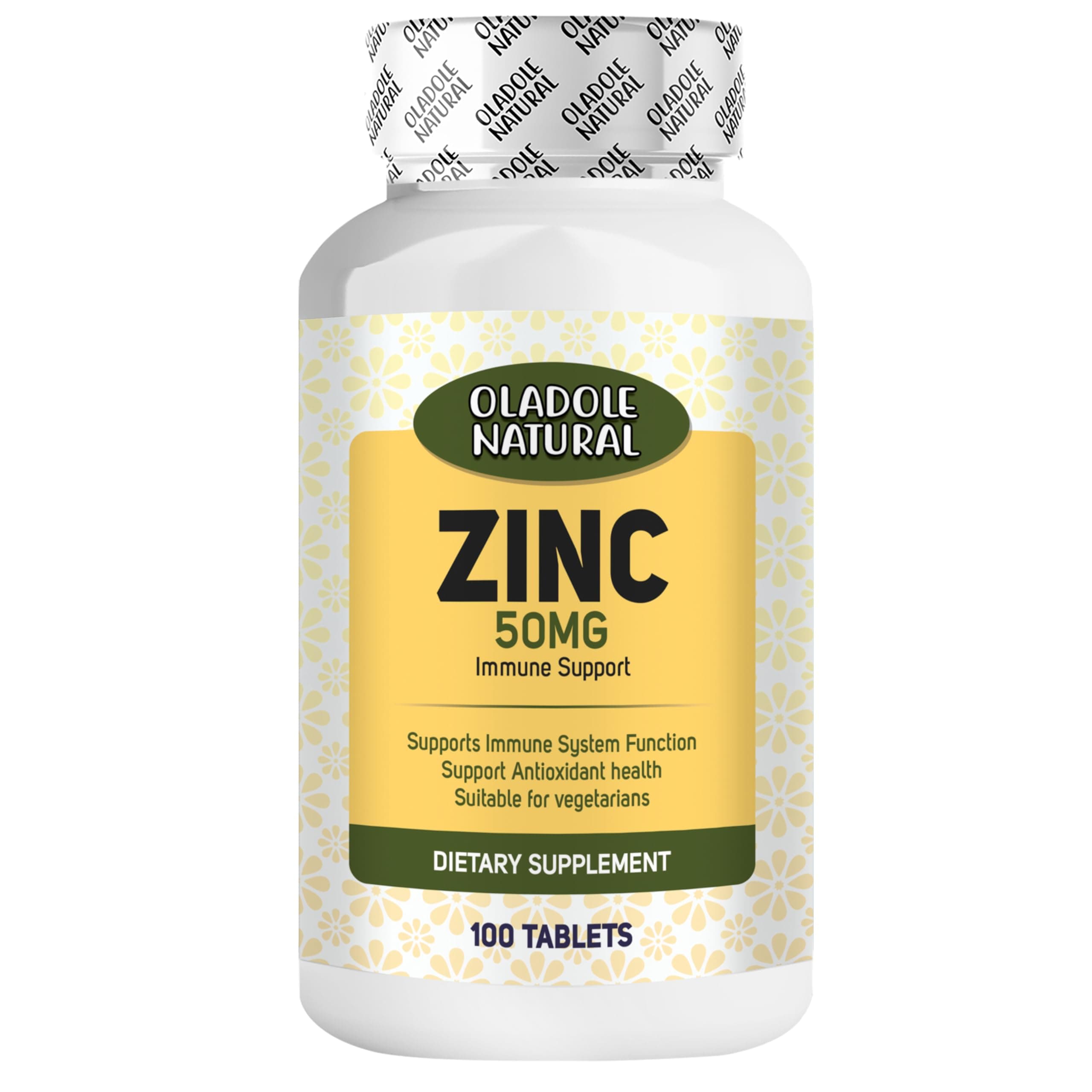 Oladole Natural Zinc Picolinate 50 mg – 100 Tablets | Well-Absorbed Zinc Supplement for Growth and Immune Function | Powerful Antioxidant for Skin Health & Boosts Energy | Promotes Cognitive Health