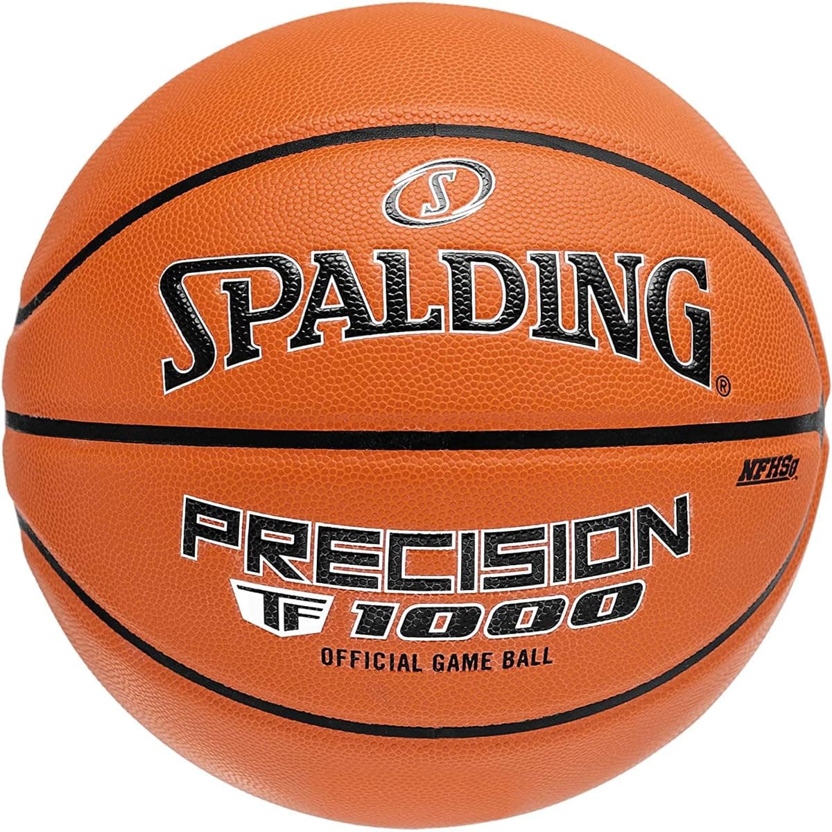 SpaldingPrecision TF-1000 Indoor Game Basketballs, Dry Grip Microfiber Composite Cushioned Cover, High School Approved