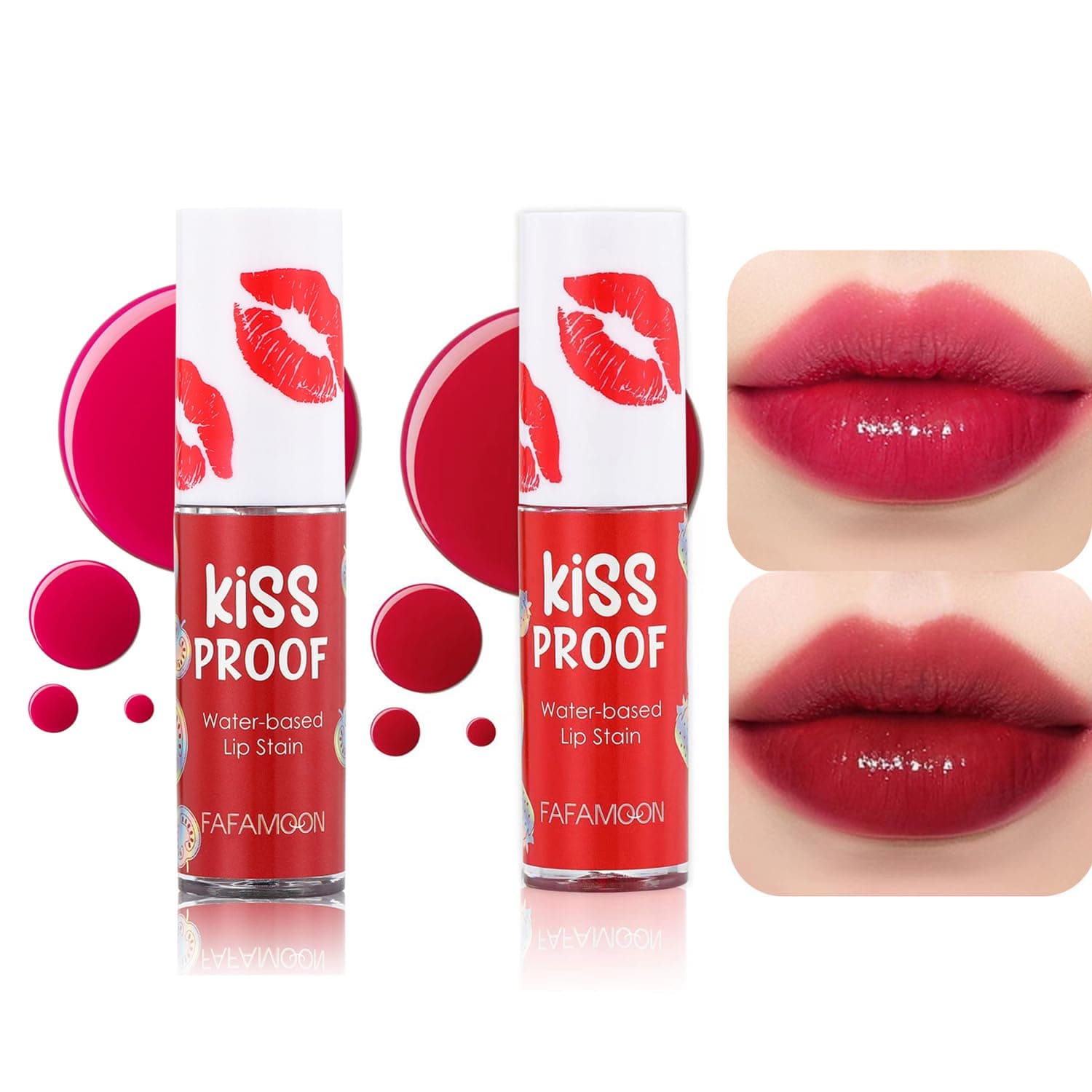 Lip Stain Tint Set,Mini Liquid Lipstick,Sheer Multi Stick Hydrating Formula Moisturizing Cheeks and Eyes, All Day Wear, Shimmery, Blends Perfectly onto Skin 8ml/0.25oz (#01#02)