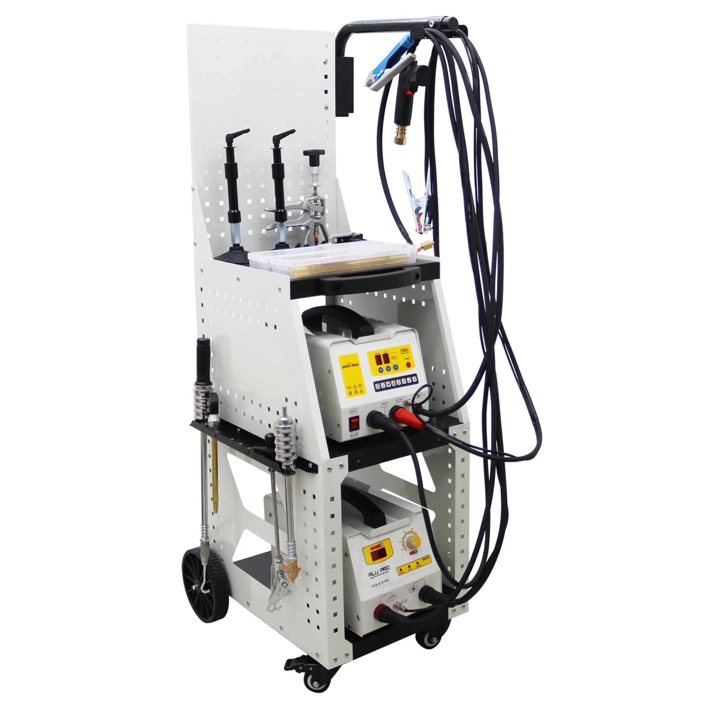 TECHTONGDA Spot Weld Stud Weld Dent Puller Repair Removal Kit for Steel and Aluminum Auto Body Dent Puller for Cars Sheet Metal Repair with Shelf 220V