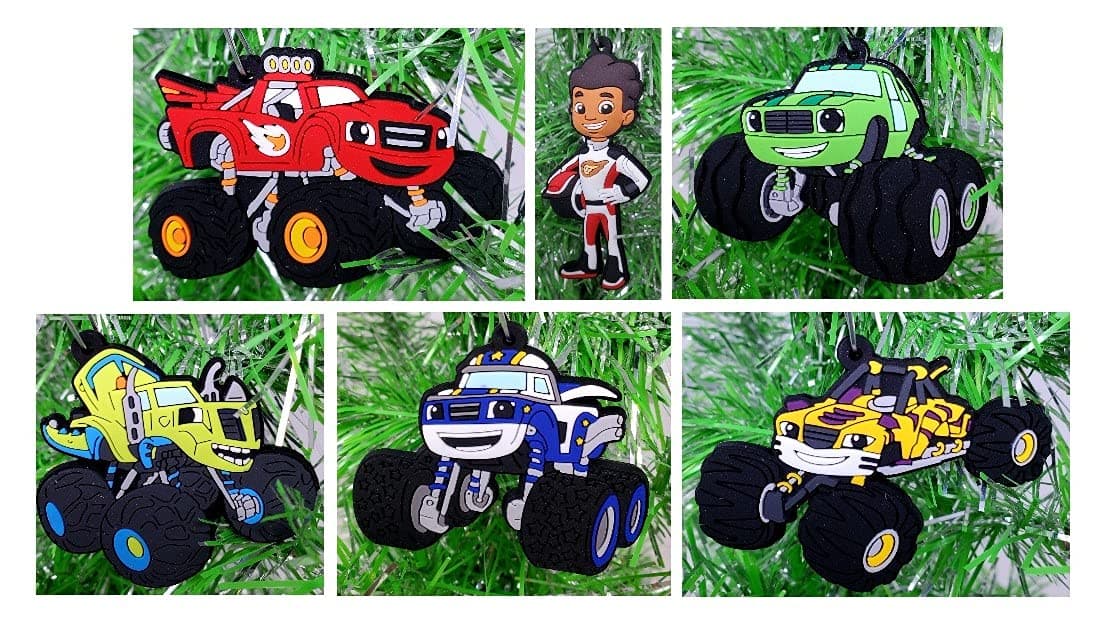 BLAZE and the Monster Machines MINI Christmas Ornament Set - Plastic Shatterproof Ornaments from 1" to 2" - Perfect for Small Desk Tree or Kids Tree