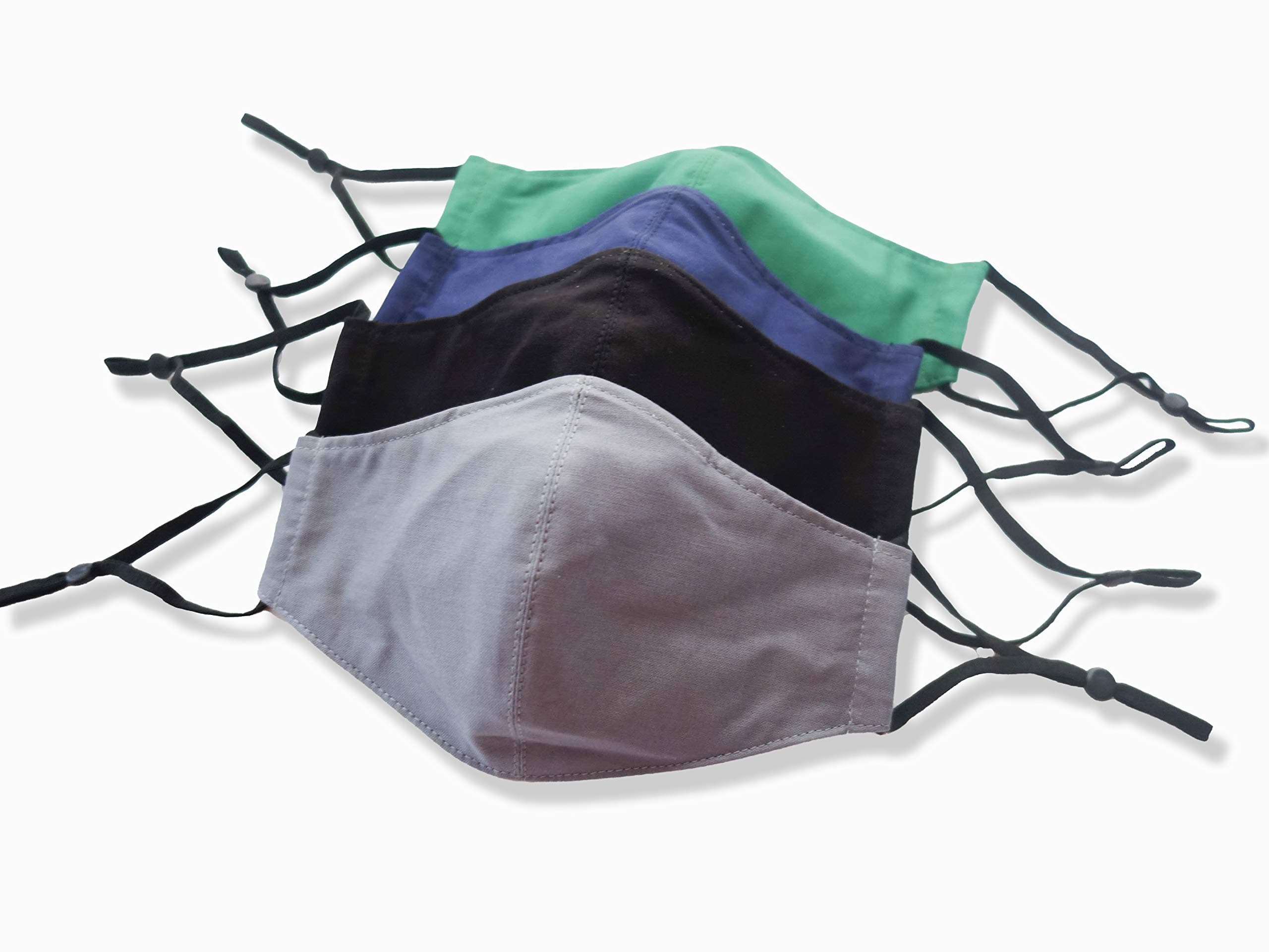 SOLID COLOR Face Mask Extra Small Reusable Unisex 4 layers Nose Wire Adjustable Ear Pack of 4 Gray blue lavender peach Cotton masks reusable