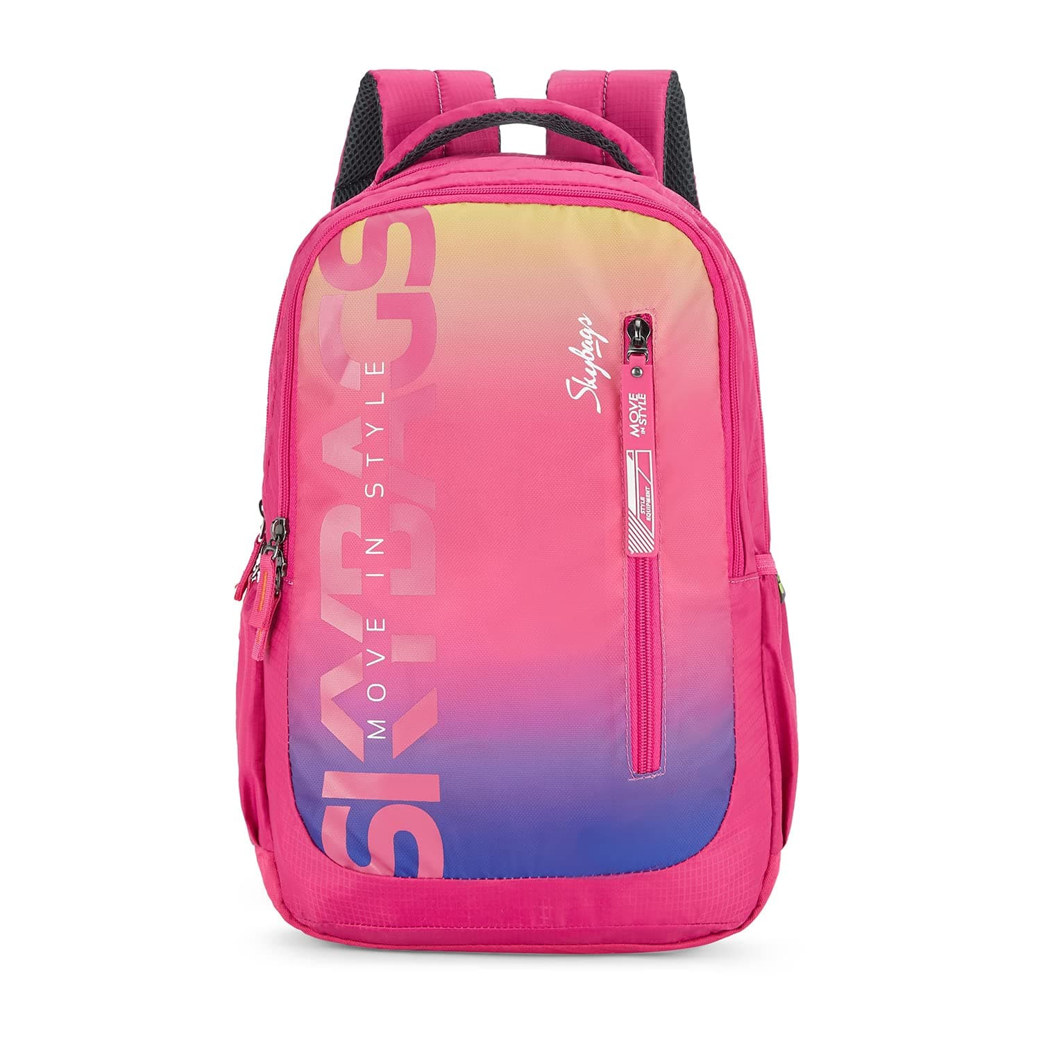 Unisex Pink Shiny Jacquard 22L Backpacks, Pink, One Size, Casual