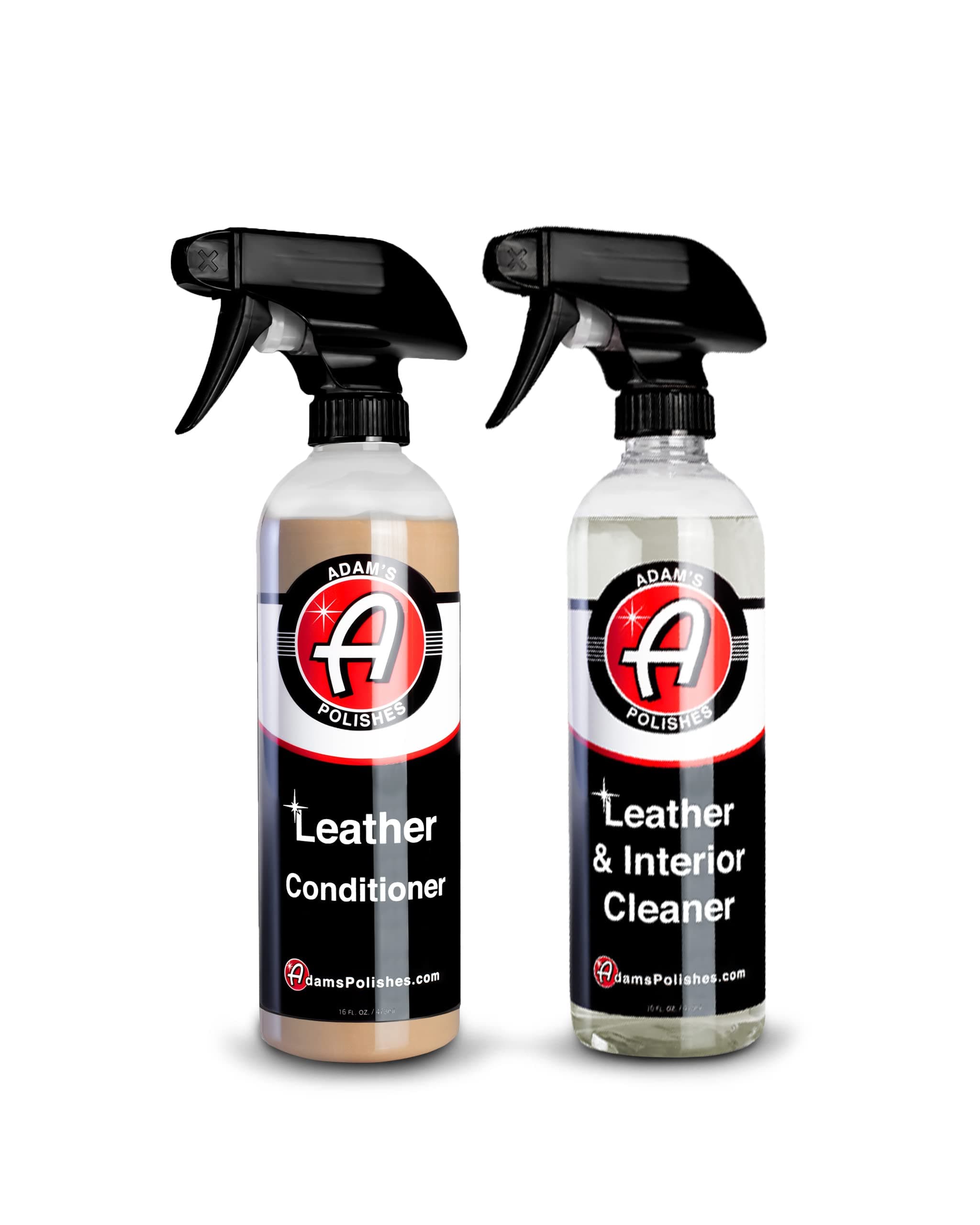 Adam’s Leather Care Kit - Leather Cleaner & Leather Conditioner Car Cleaning Supplies | UV Protection for Interior Accessories Steering Wheel Seat Dash Vinyl Shoe Polish Jacket | Safe Auto Chemical