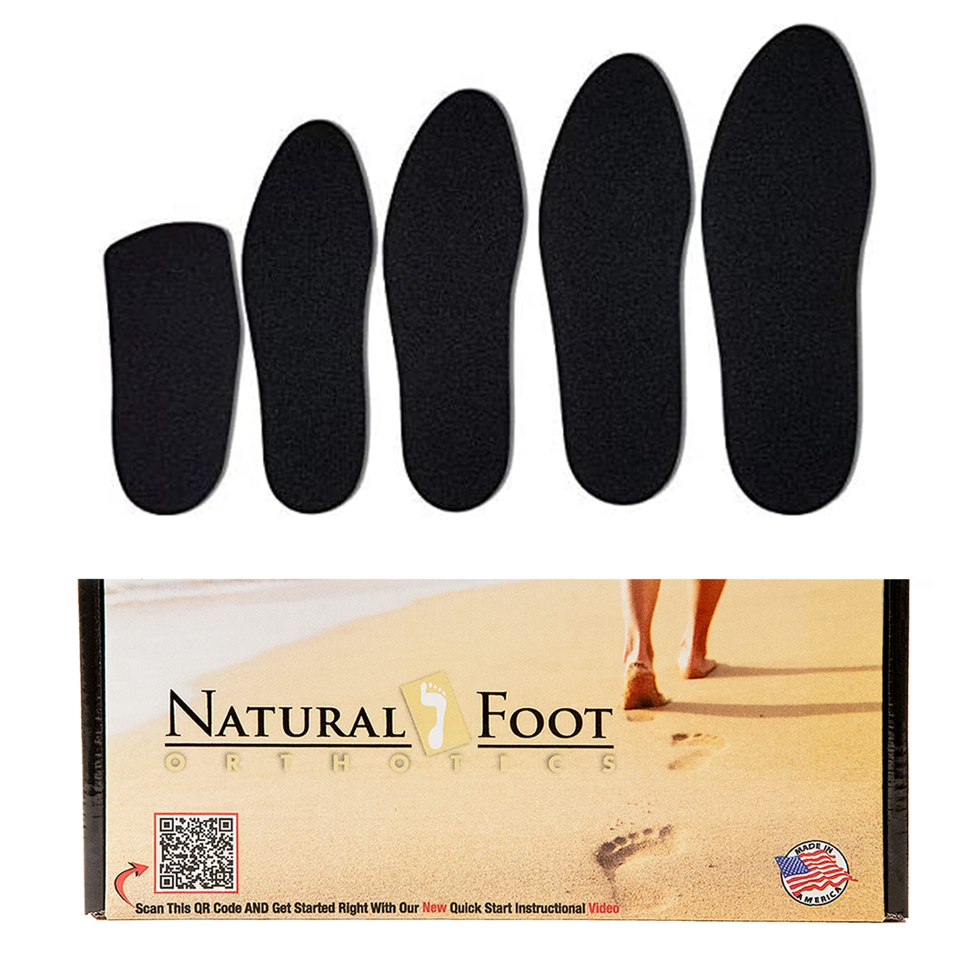 Natural Foot Orthotic Cushions | All Day Comfort | A Great Compliment to Our Orthotics | 100% Natural Sponge Rubber w/Nylon Covering Prevents Step Shock & Wicks Away Perspiration | 1 Pair