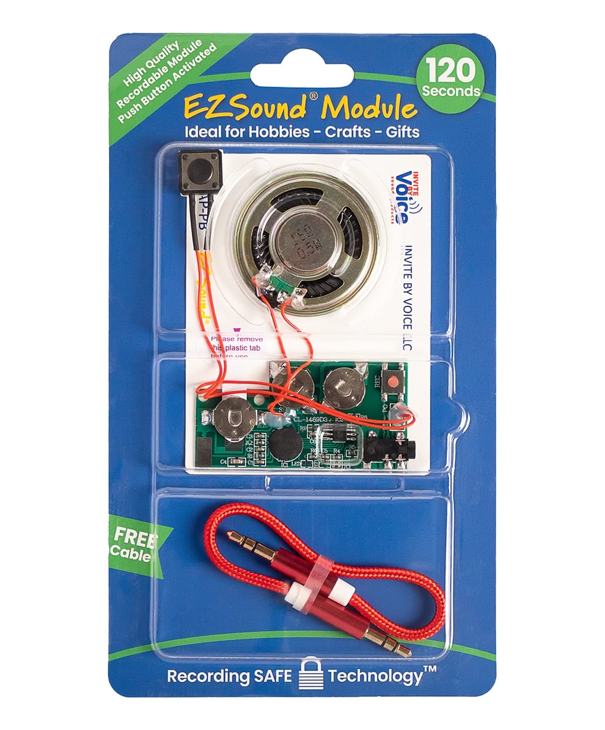 EZSound Module - Push Button Activated - Easy to Record - 120 Seconds Recording - High Sound Quality