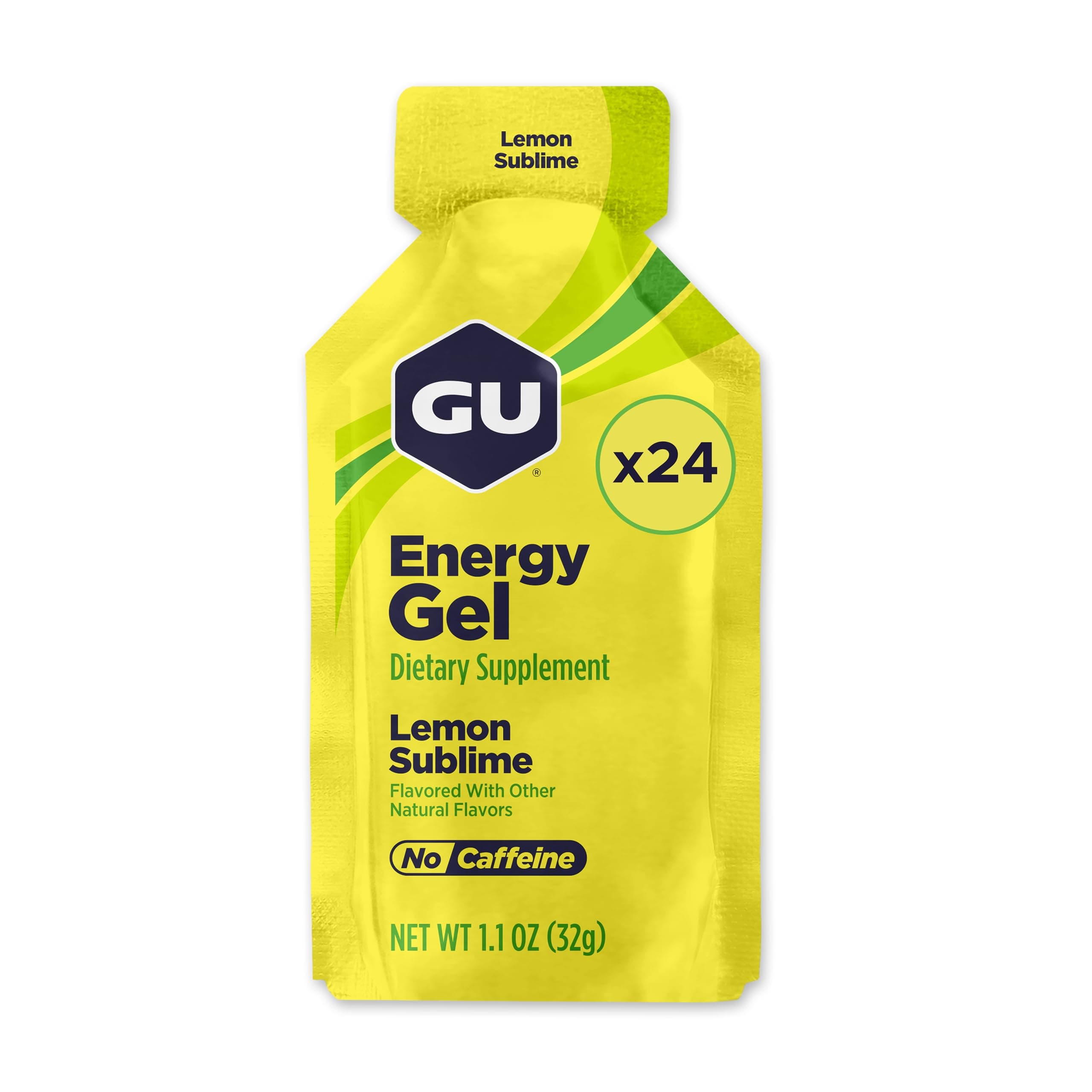 Original Energy Gels, Lemon Sublime 24 Pack - 100 Calorie Energy Gel with Carbohydrates, BCAAs and Electrolytes - Pre-Workout Fuel for Running, Cycling, Triathlon and Endurance Sports