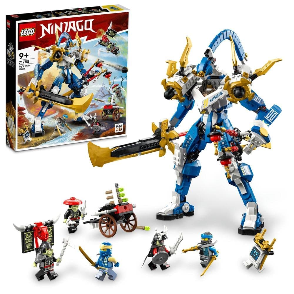LEGO NINJAGO Jay’s Titan Mech 71785 Building Toy Set for Ages 9+, Featuring a Battle Mech Toy and Ninja Minifigures