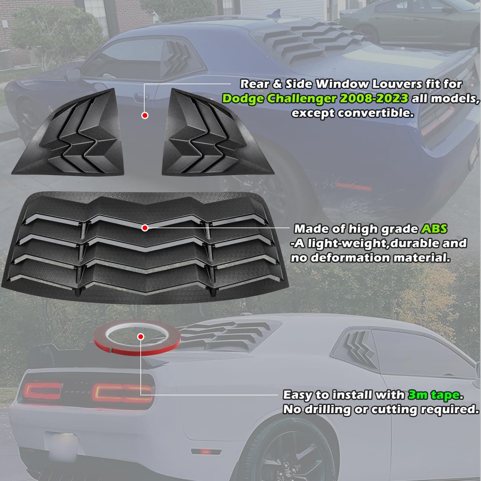 GT Lambo Style Rear and Side Window Louver