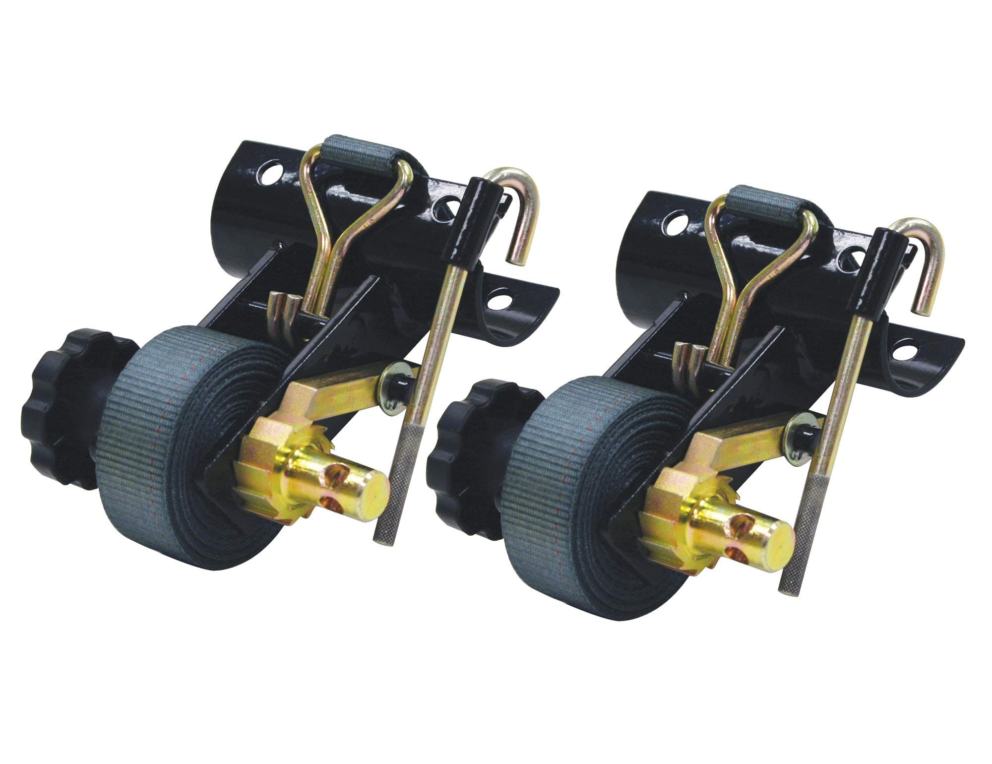 Buyers Products 5480007 Round Tube Ladder Rack Rachet Straps, 2 Pack, 7ft x 1-1/2 Inch, Double J Hook, Ladder Rack Straps, Pickup Truck Contractor Rack, Pickup Truck Cargo Rack Accessories