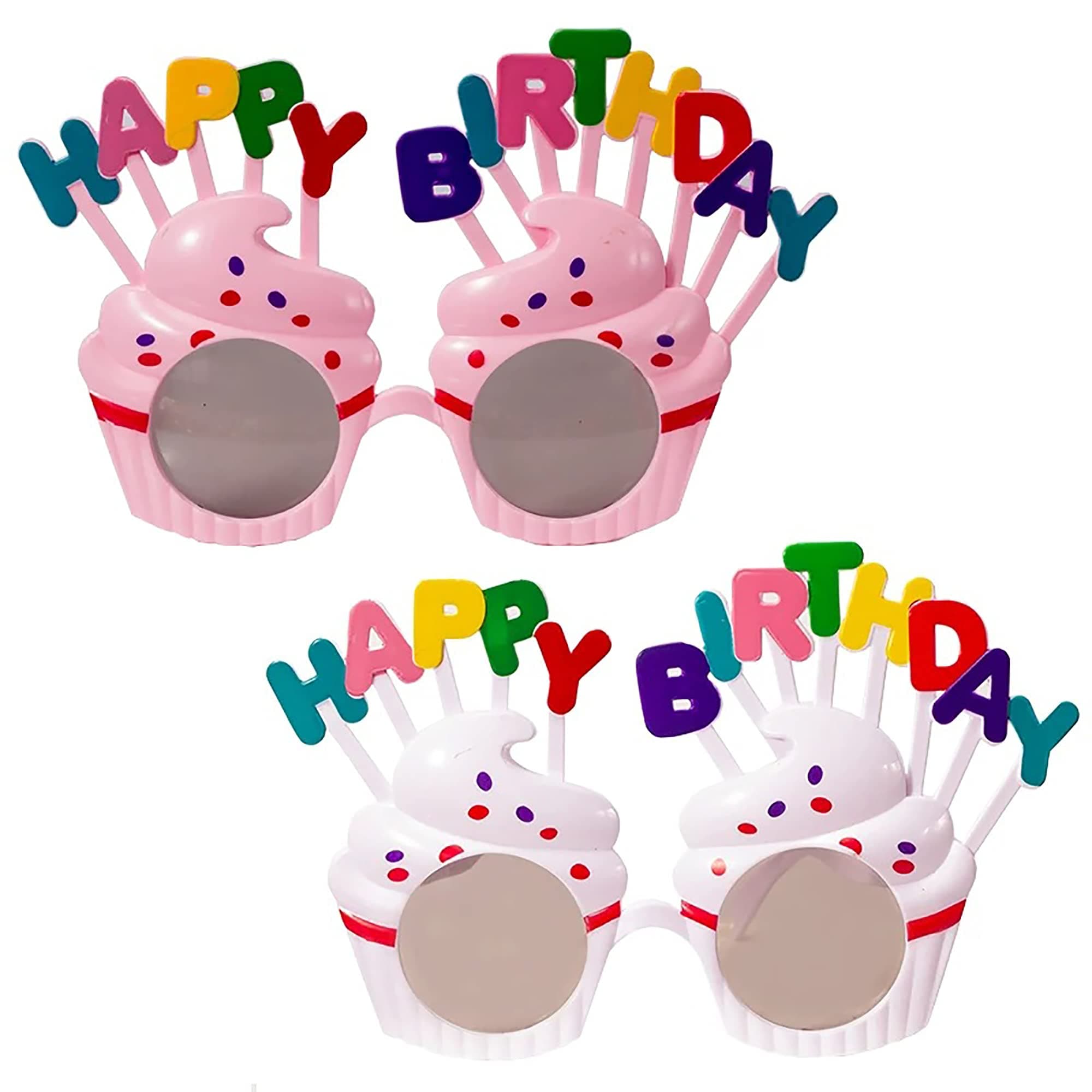 2 Packs Happy Birthday Sunglasses,Birthday Photo Props Funny Novelty Glasses, Birthday Party for Kids and Adults