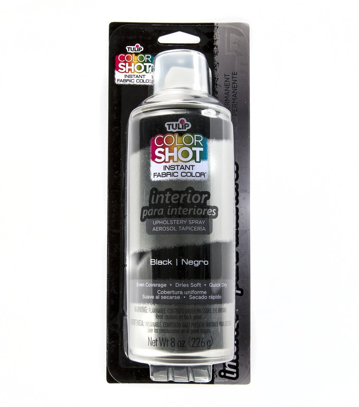 TULIP Color Shot Instant Fabric Color Interior Upholstery Spray - 8 oz - Black