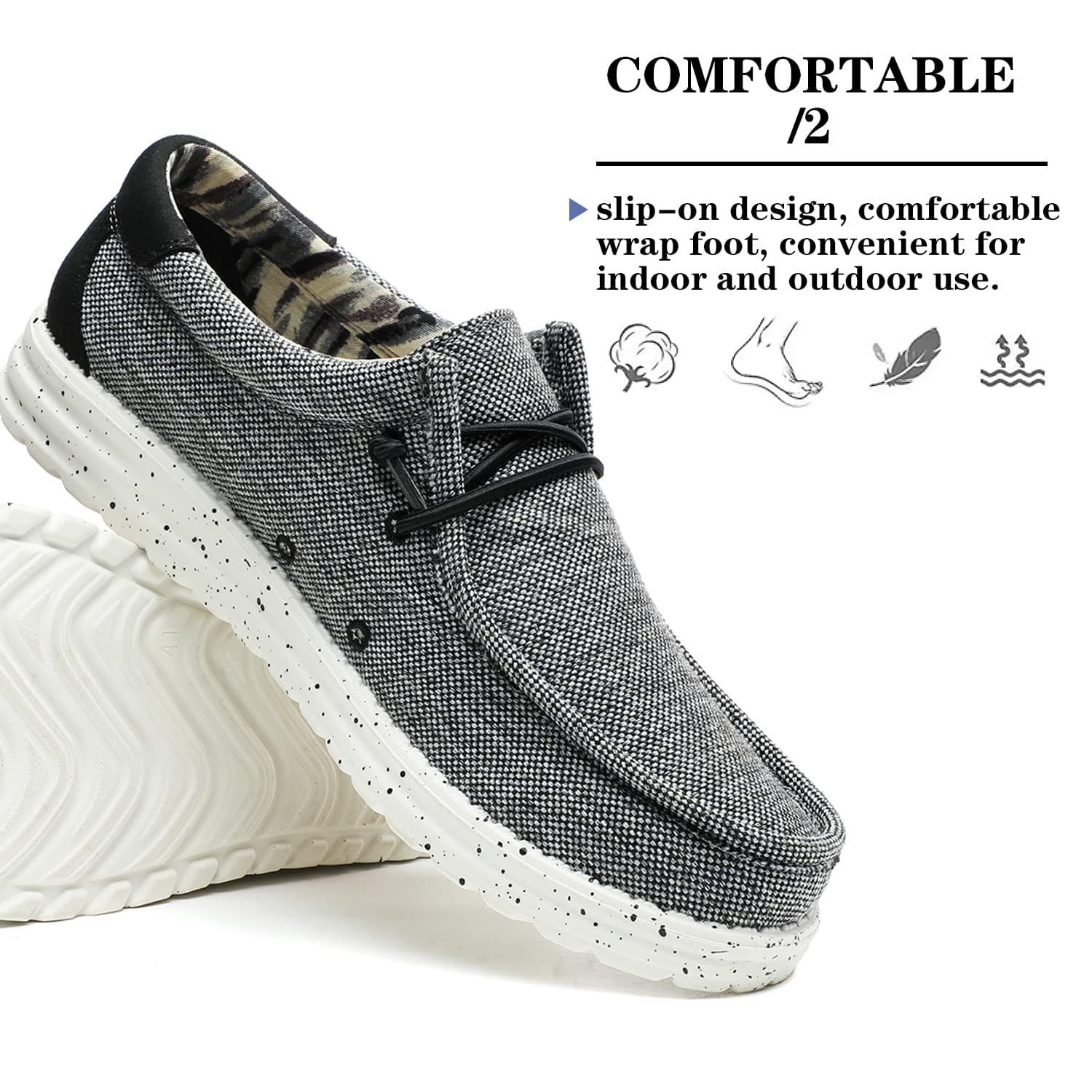 Mens Slip-On Loafers Moccasin Slippers Men Casual House Driving Shoes-Lightweight/Comfort/Breathable- Removable Insole