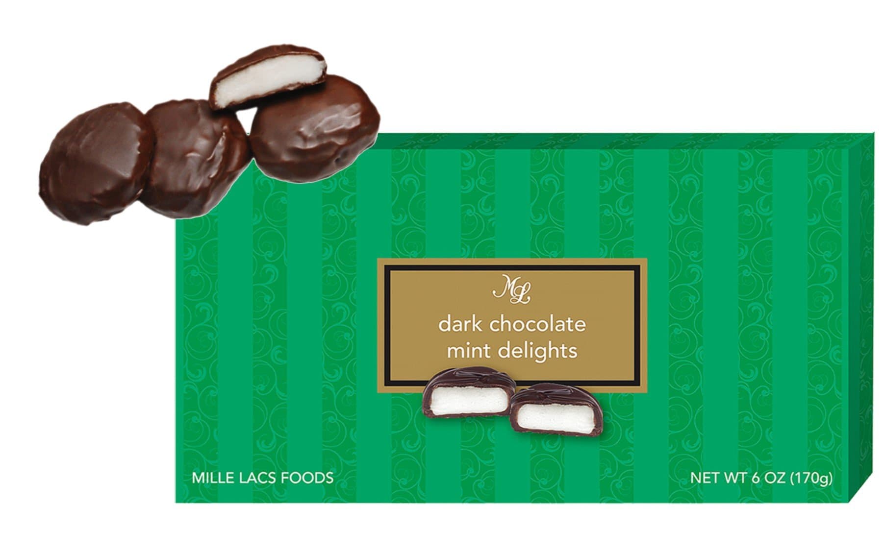 Box of Dark Chocolate Mint Patties 6 Ounces Top Valentine's Day Best Gift Basket Idea Bulk Sweet Party Favor Delight Women Wife Mother in Law Fiance Teacher Employee Cowork Nurse Her Girlfriend