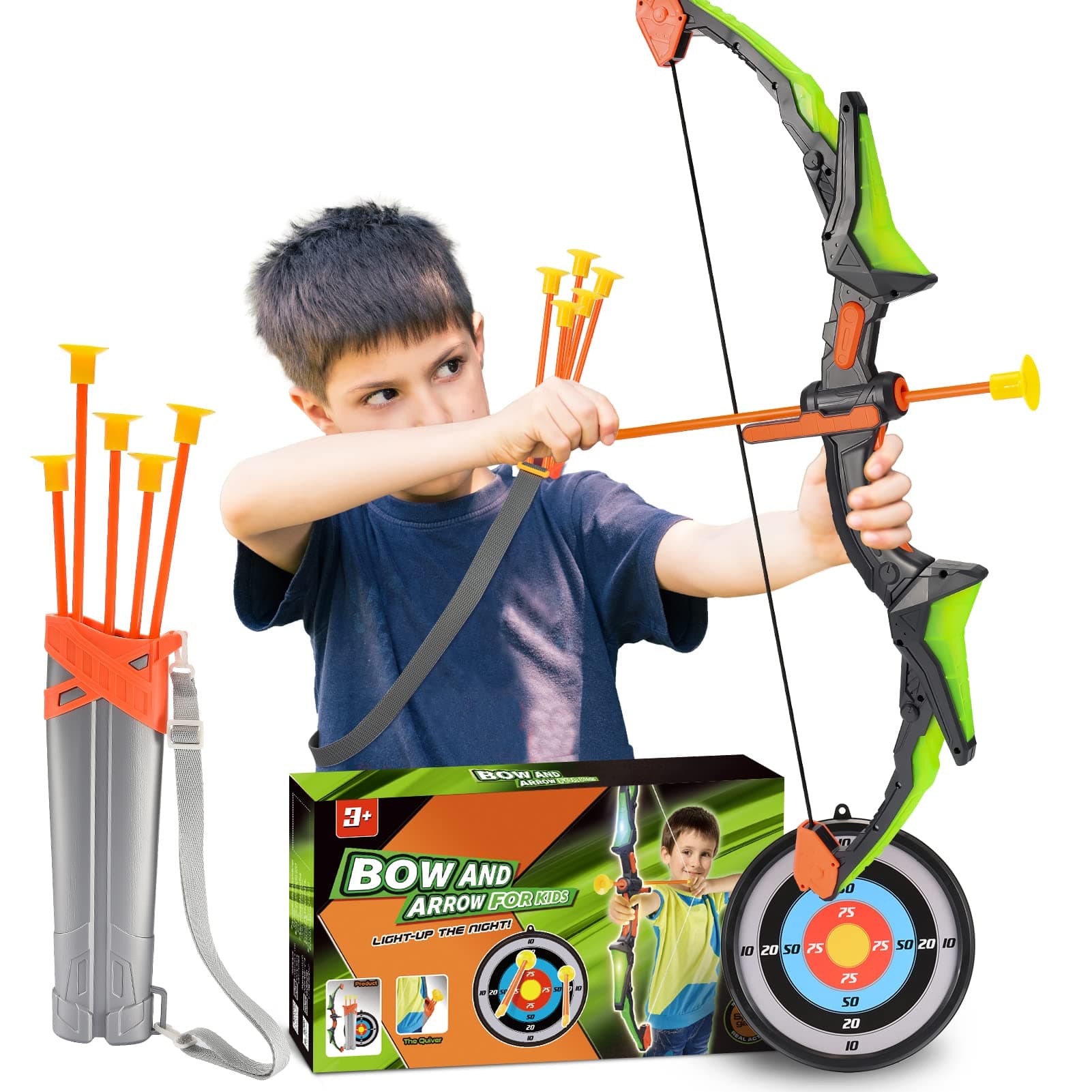 Bow and Arrow Set for Kids - Garden Toys for 3-12 Year Olds Boys Girls