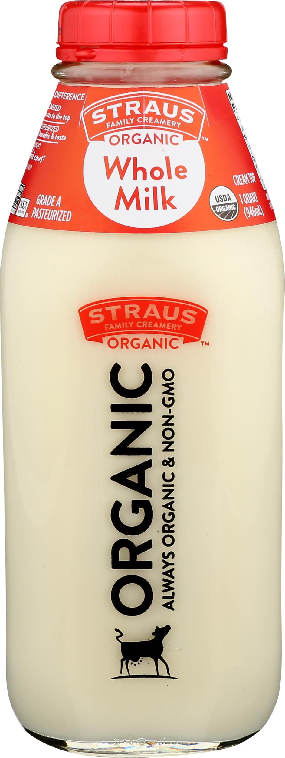 Straus Family Creamery, Milk Whole Organic, 32 Fl Oz