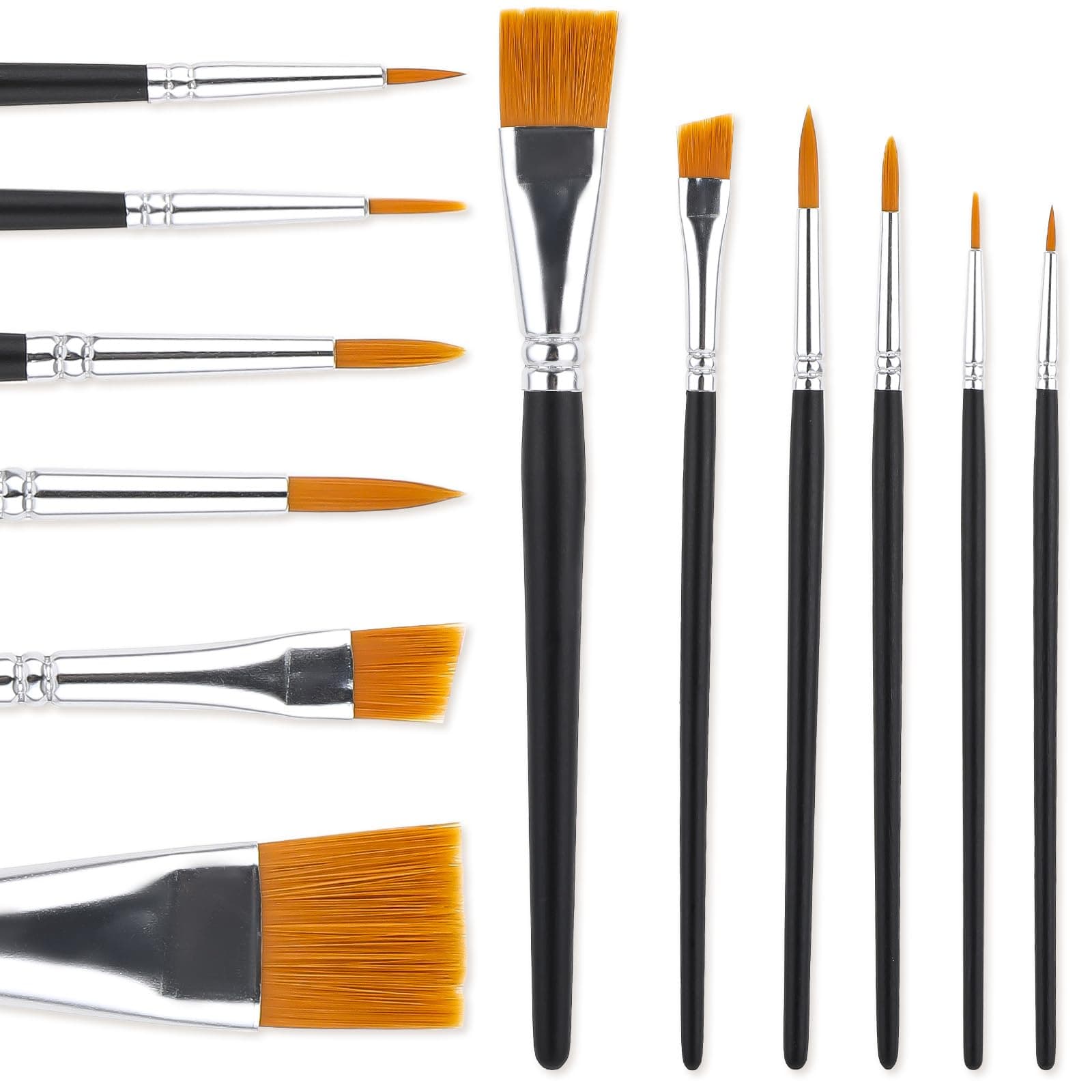 Face Paint Brush Set, 6 Pcs Professional Artist Brush for Body Face Painting Body Art Makeup Kit for Acrylic Painting Oil Gouache Watercolor Halloween Cosplay Party Makeup Kit