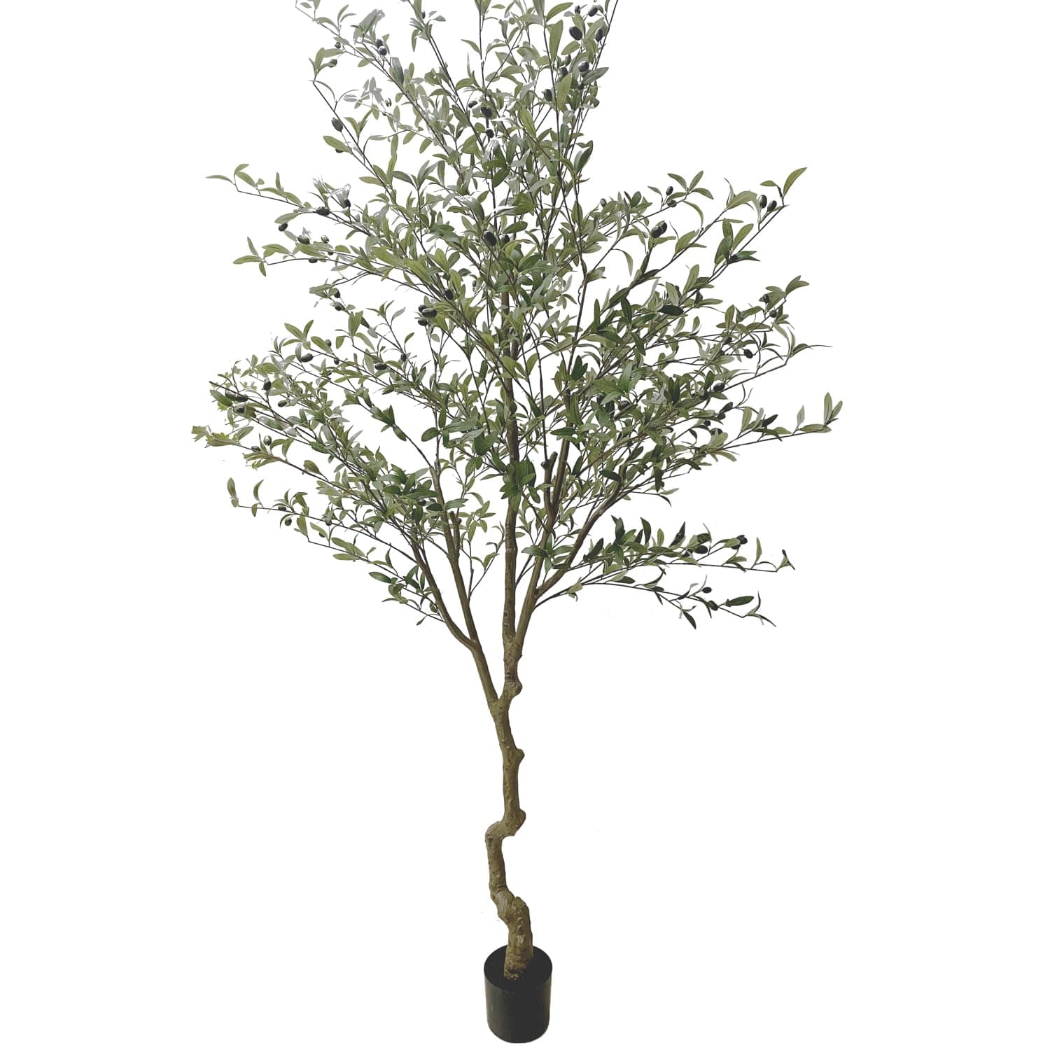 Phimos Artificial Olive Tree Tall Fake Potted Olive Silk Tree with Planter Large Faux Olive Branches and Fruits Artificial Tree for Modern Home Office Living Room Floor Decor Indoor (8FT)