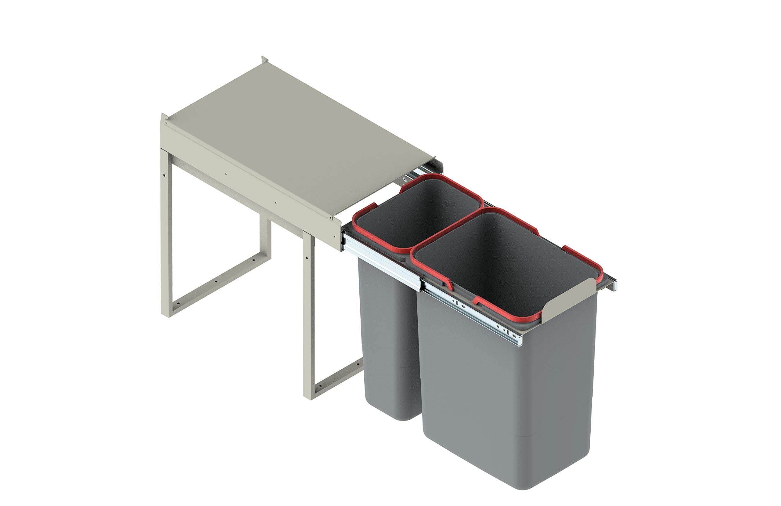 RECYCLE BIN PULL OUT KITCHEN WASTE BIN W:300mm-1x20L+1x10L(JC603)