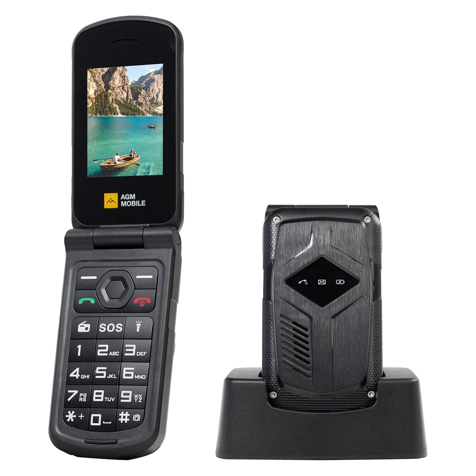 AGM M10 Rugged Basic Flip Phone, 4G Unlocked Feature Cell Phone, Pocket-sized, Waterproof & Drop-Proof, Speed Dial, SOS Button, 98dB Speaker, Large Fonts & Big Buttons, Dual SIM, FM Radio