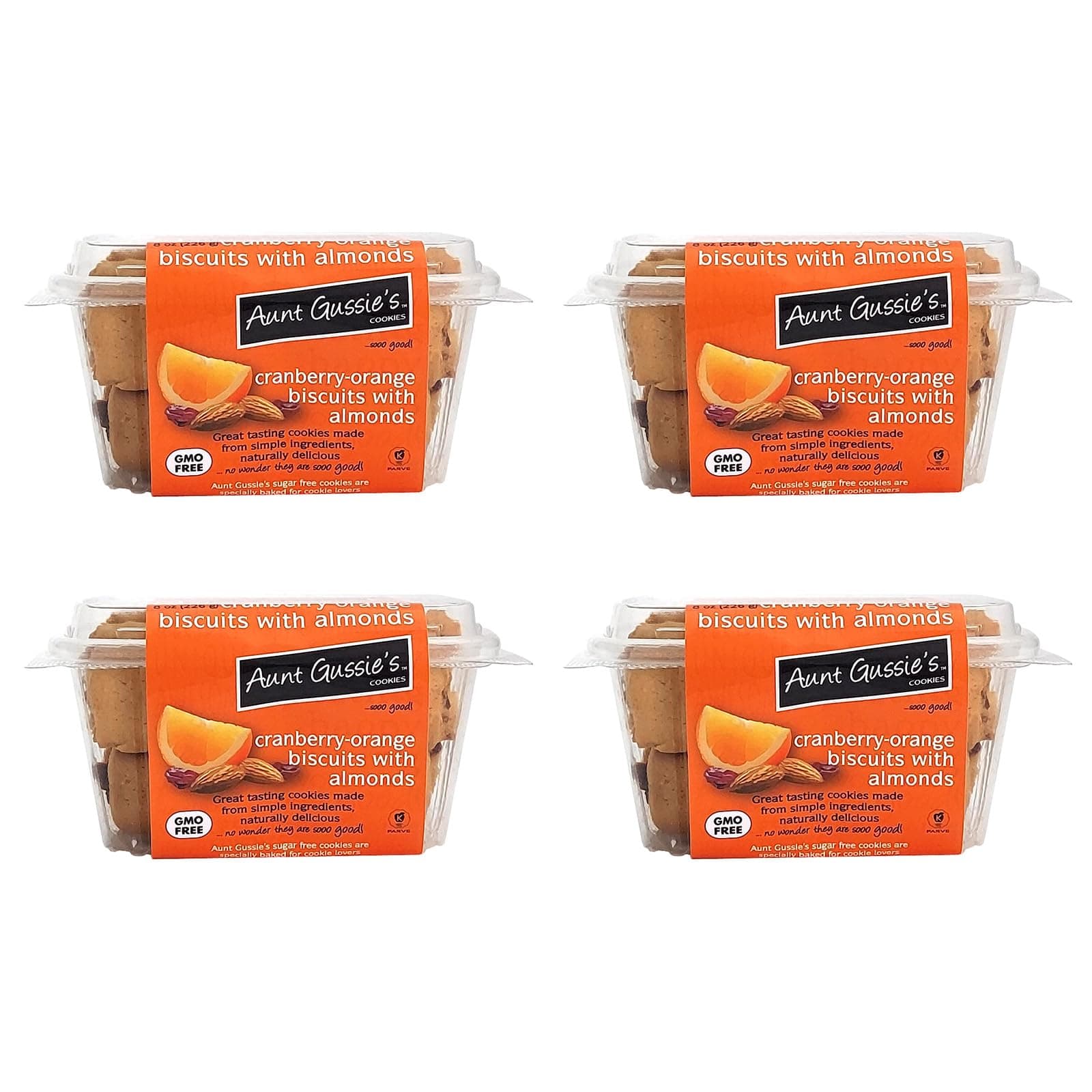 No Sugar Added Wheat Cranberry Orange with Almond Biscuits - 4 Pack