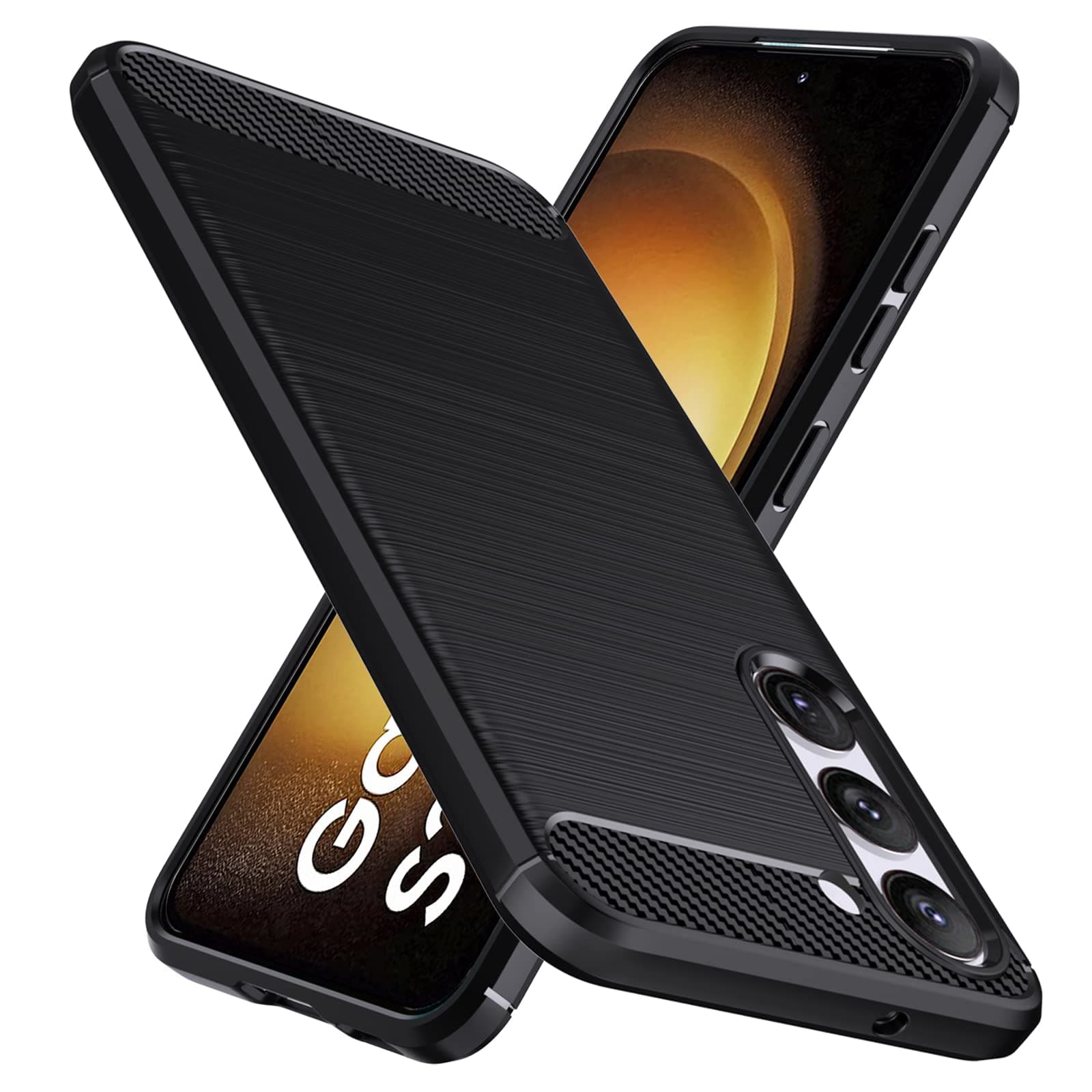 Natbok Case for Samsung Galaxy S23 Plus, Military-Grade Shockproof Samsung Galaxy S23 Plus Phone Case, [Carbon Fiber Texture] Soft Flexible TPU Slim Anti-Scratch Cover for Samsung S23 Plus,Black