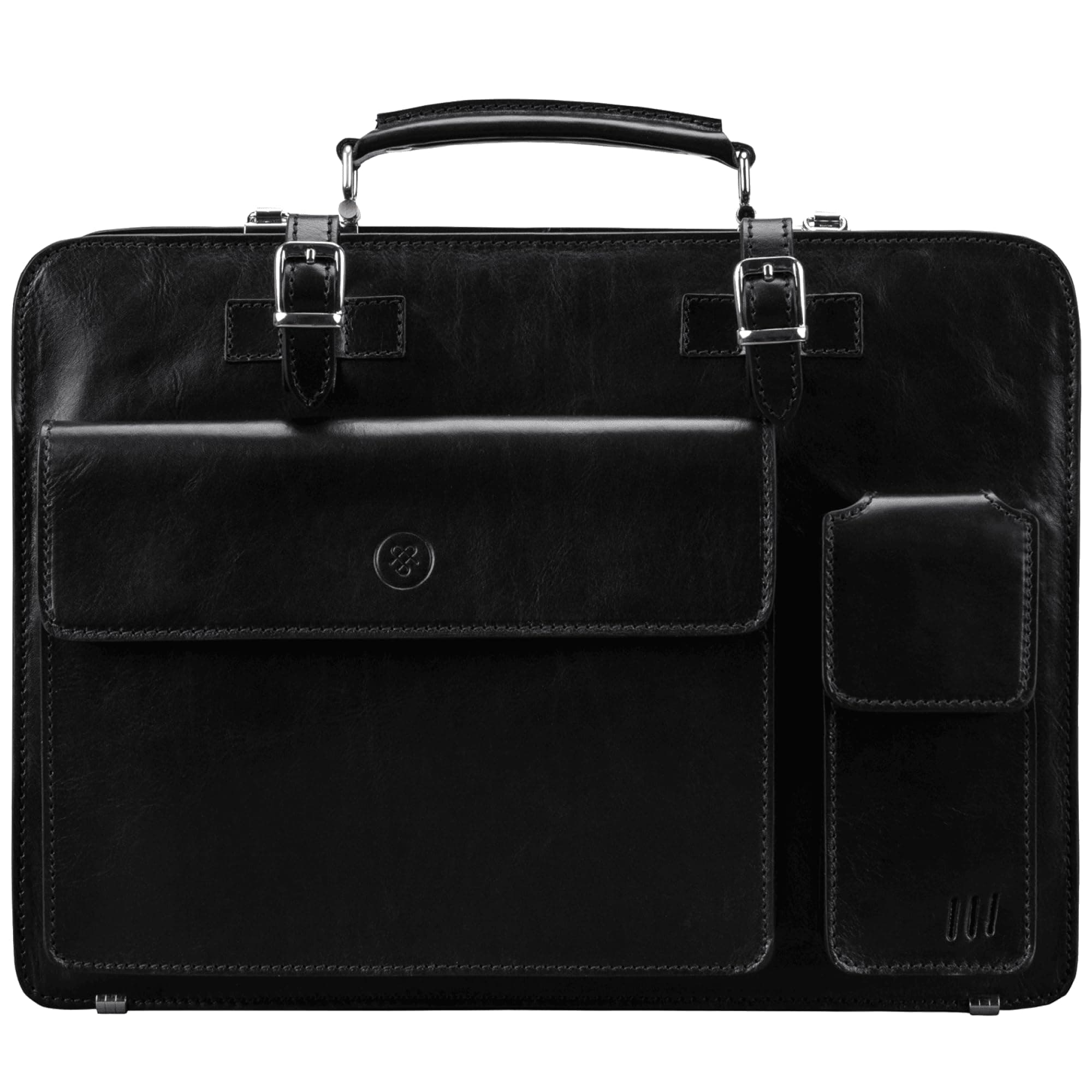 Maxwell Scott - Mens Luxury Italian Leather Large Square Briefcase - Zip Closure - Handmade in Italy - The Alanzo