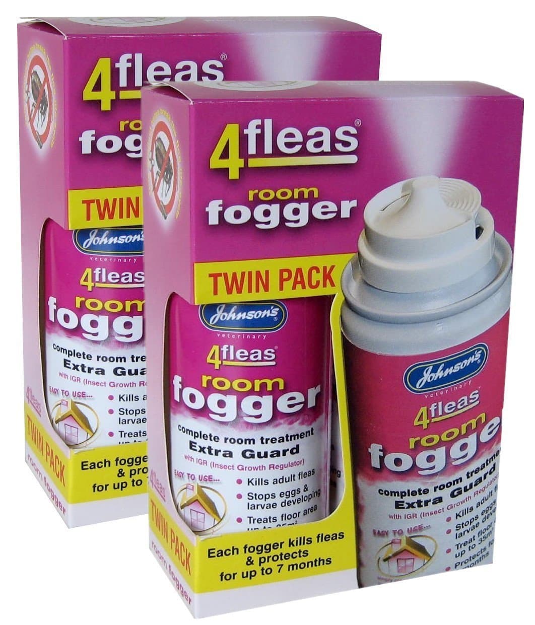 2 X Johnson's Veterinary Flea Killer Bomb Room Fogger Multi pack