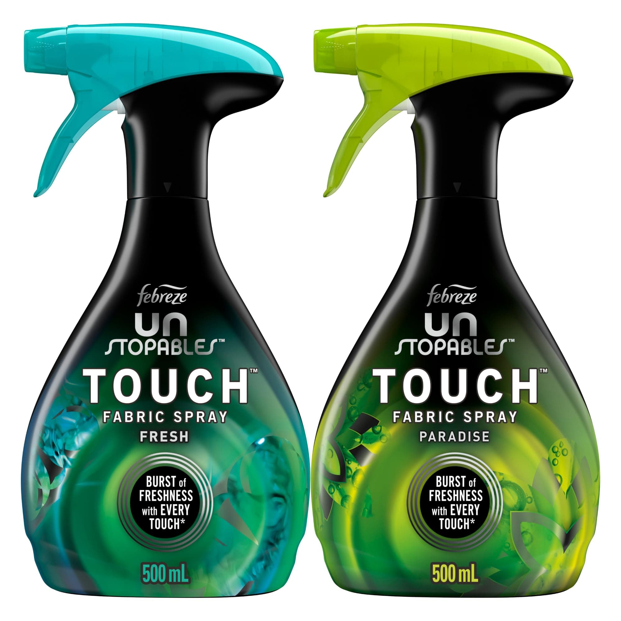 Unstopables Touch Fabric Spray and Odor Fighter, Fresh & Paradise, 16.9 oz, Pack of 2