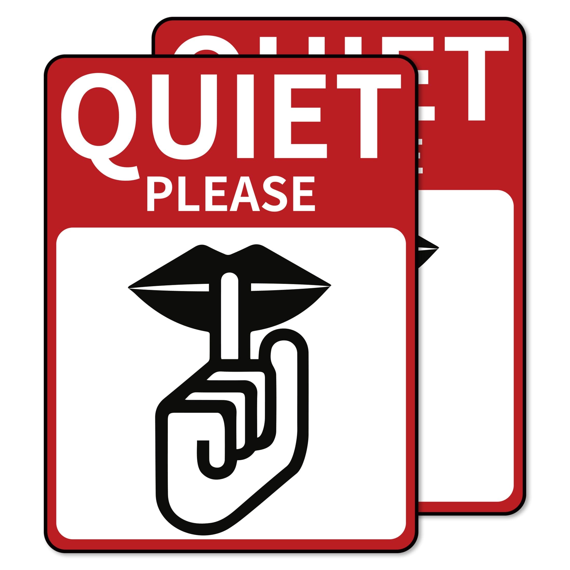 2 PCS Quiet Please Sign Sticker - Self Adhesive Peel and Stick Decal Please Keep Quiet Label for Offices Businesses Home Keep Noise to a Minimum Sign