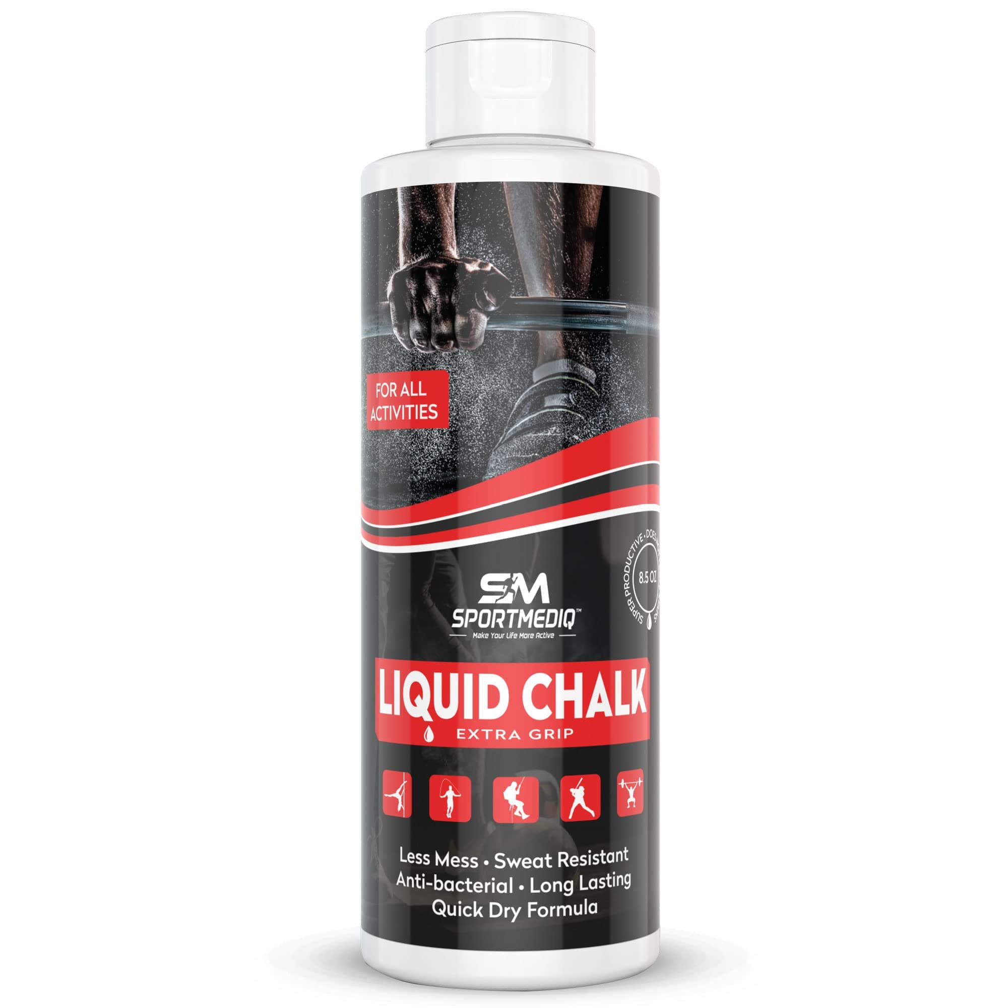 Pro Grade Liquid Chalk – Mess Free Professional Hand Grip for Gym, Weightlifting, Rock Climbing, Gymnastics, Rock Climbing - Dries in Seconds - 8.5 Oz
