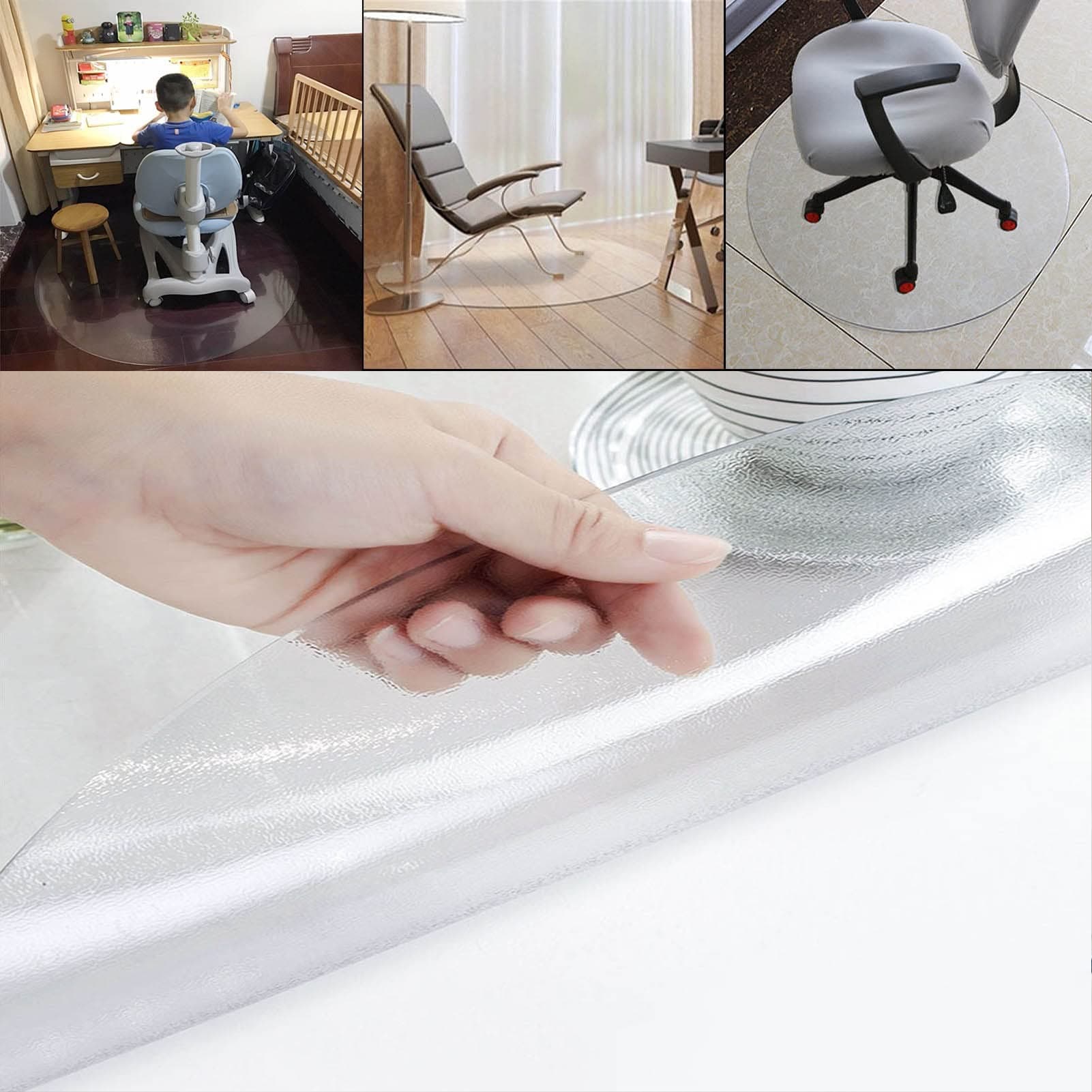 DXZ-Design Plastic Carpet Protector, Kitchen Dining Table PVC Protection Pad, 2mm Thick Oil-resistant Transparent Mat (Size : Diameter 110cm)