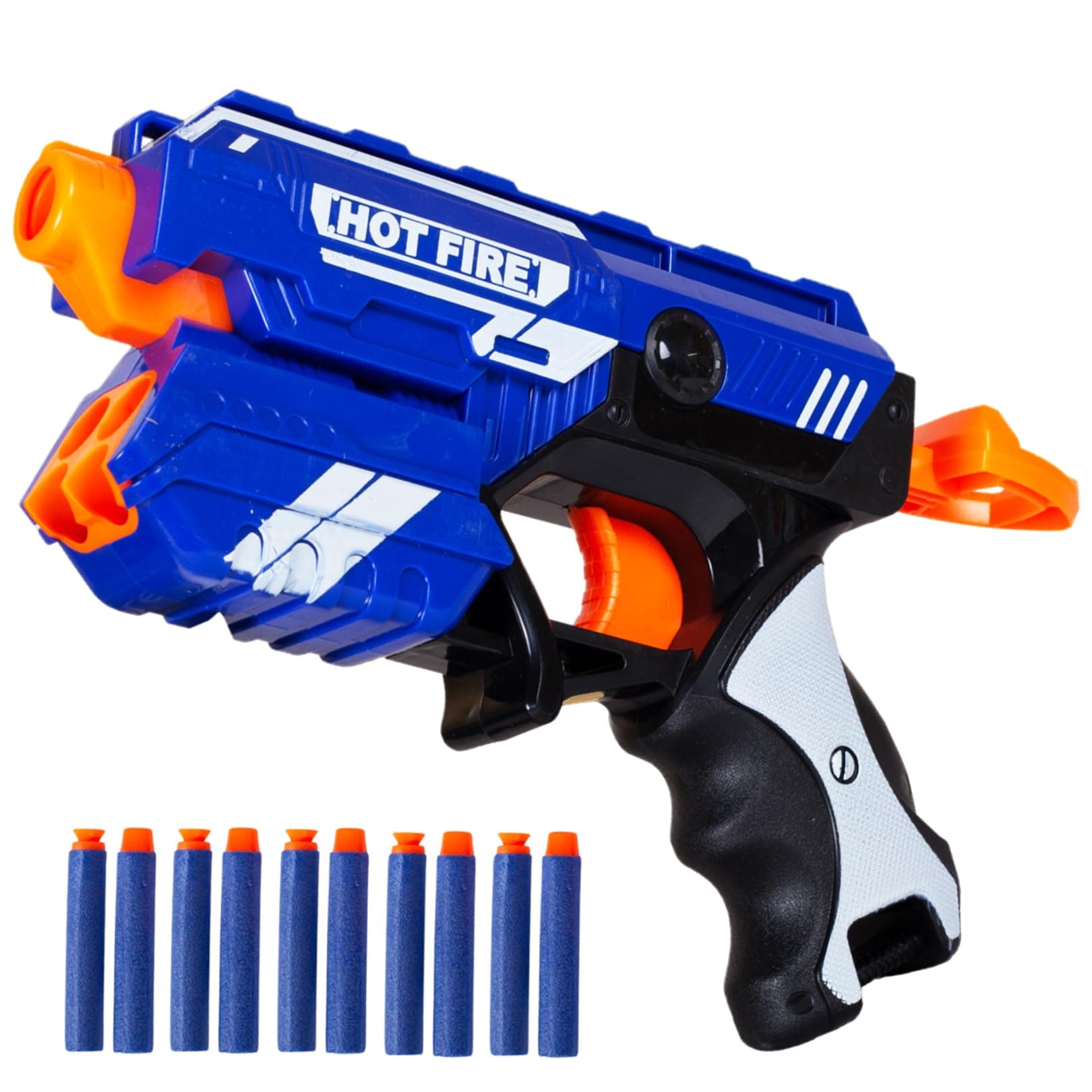 Gooyo Blaze Storm Toy Gun with 5 Foam Bullets & 5 Suction Dart Bullets for Kids | Fun Target Shooting Blaster Gun Toy – GY-7037 (Blue Color, No Batteries Required)