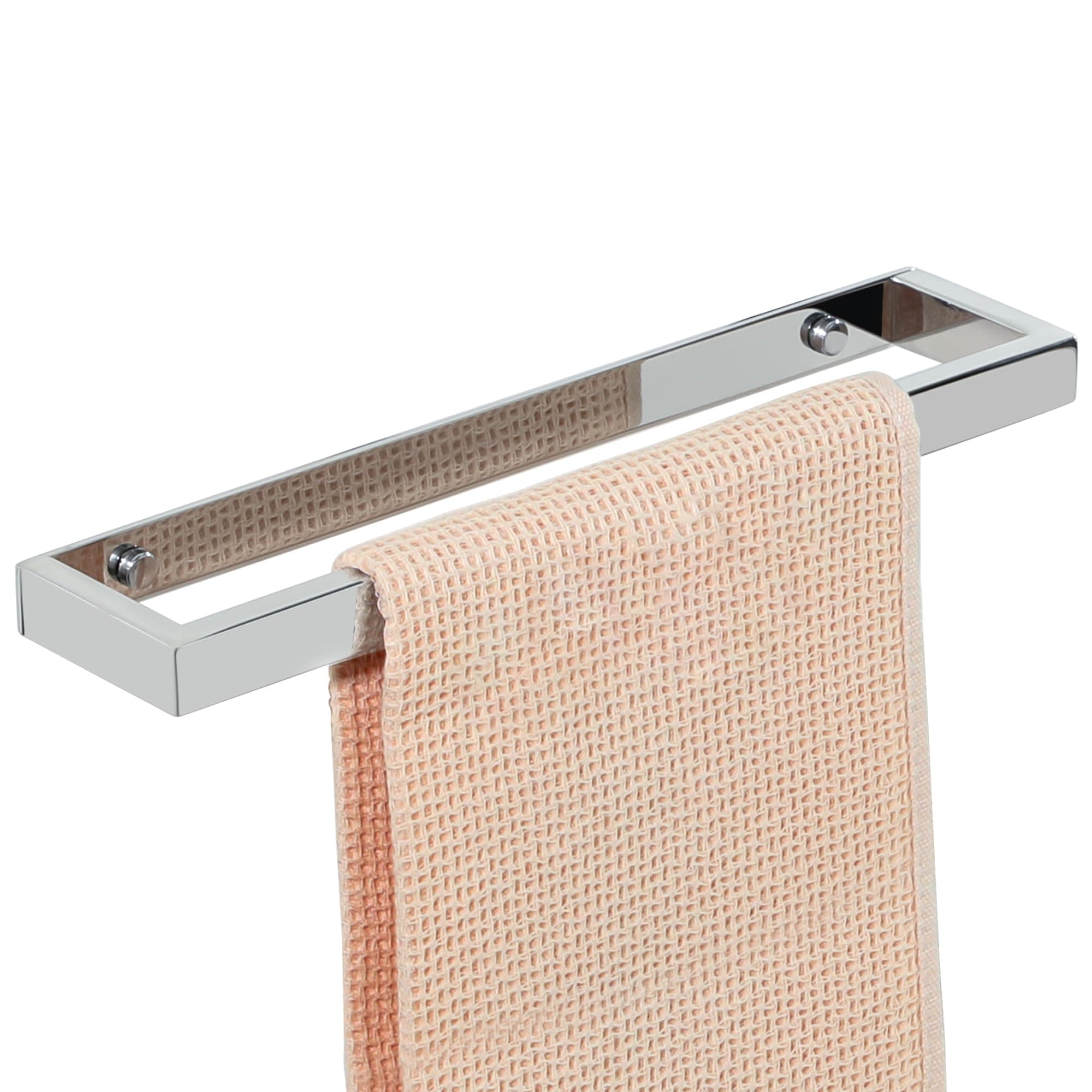 SAYAYO Towel Rail Hand Towel Holder for Bathroom Self Adhesive & Screw Towel Ring SUS304 Stainless Steel 30CM Wall Mounted No Drilling, Polished Chrome