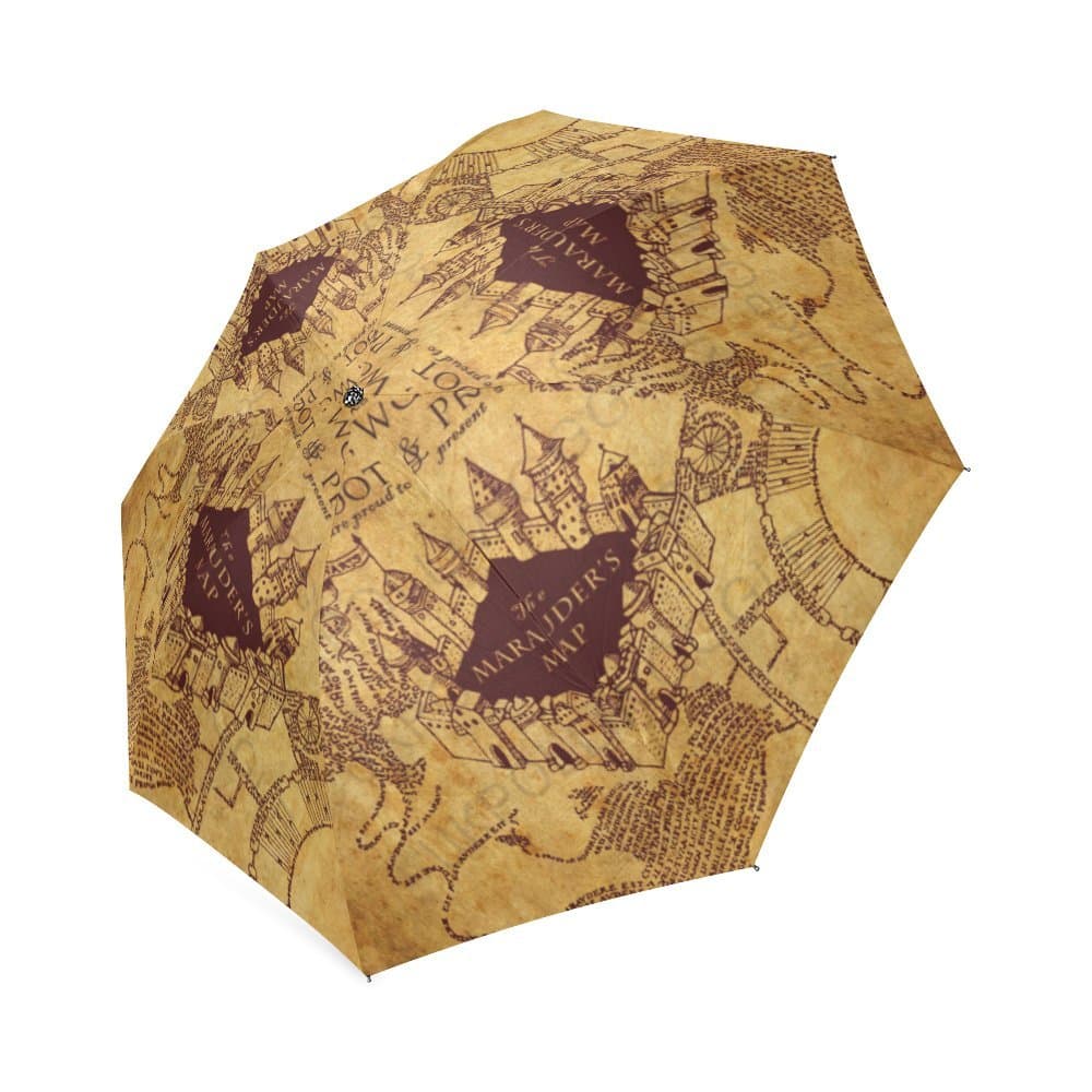 Auto Foldable UmbrellaUnique Design ! Vintage Marauders Map Folding Rain Umbrella/Parasol/Sun Umbrella