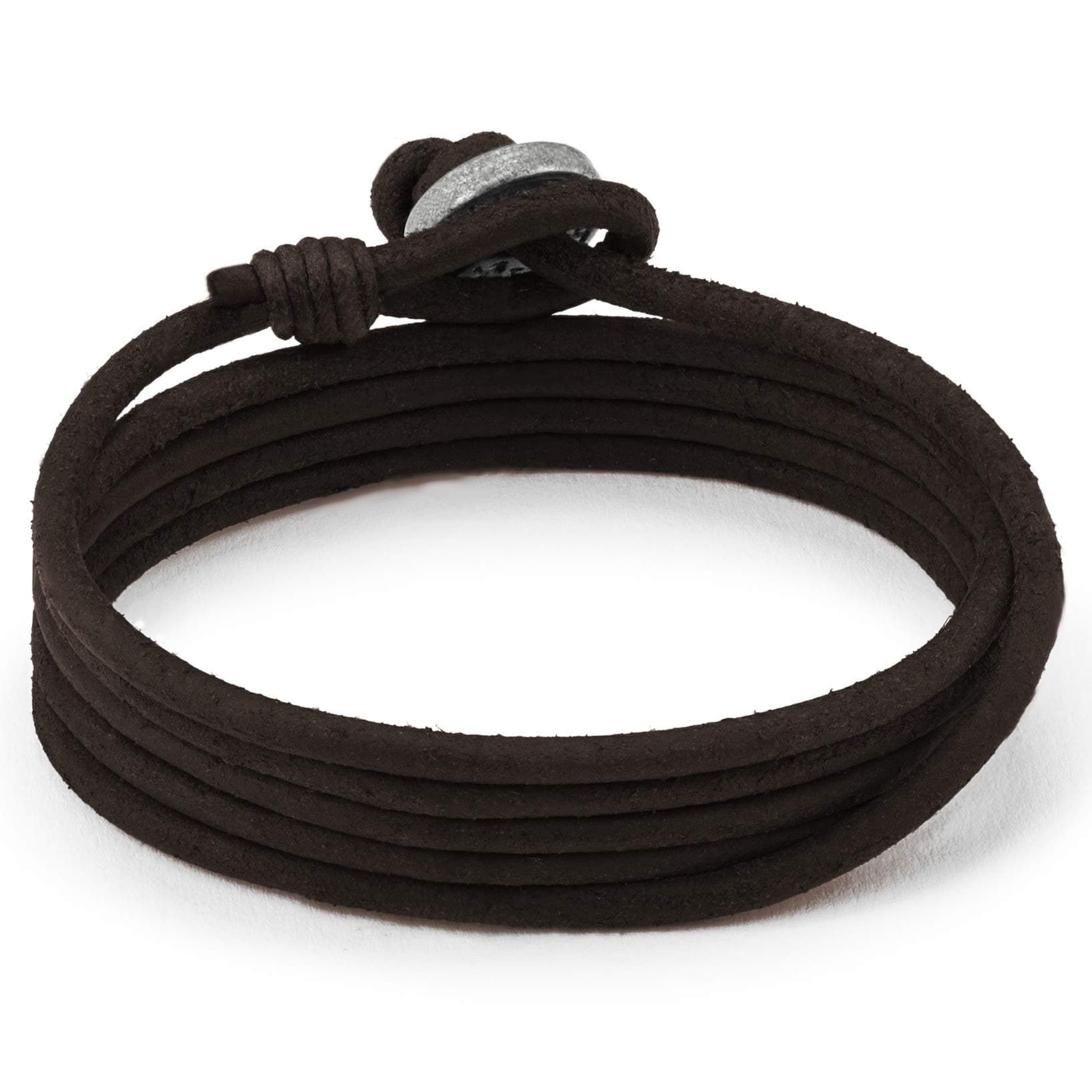 Local League SURF PATROL AUSTRALIA Mens Leather Bracelet - Fully Adjustable - DARK BROWN Multilayer Wristband Distressed Wrap Man Cord Rope Surfer Gift Boy