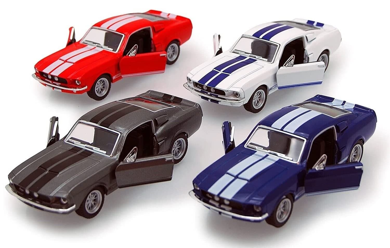 1967 Ford Shelby Mustang GT500 1:38 Scale 5" Die Cast Metal Model Toy Muscle Car (4Set)