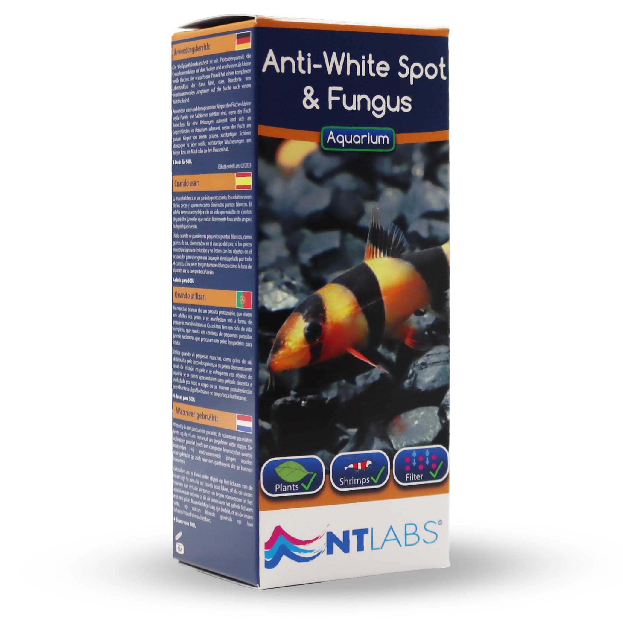 Aquarium Anti White Spot & Fungus Treatment, Cures White-Spot Disease, Treats Fish Fungus, Freshwater Aquarium Medicine (100ml - Treats 500L)