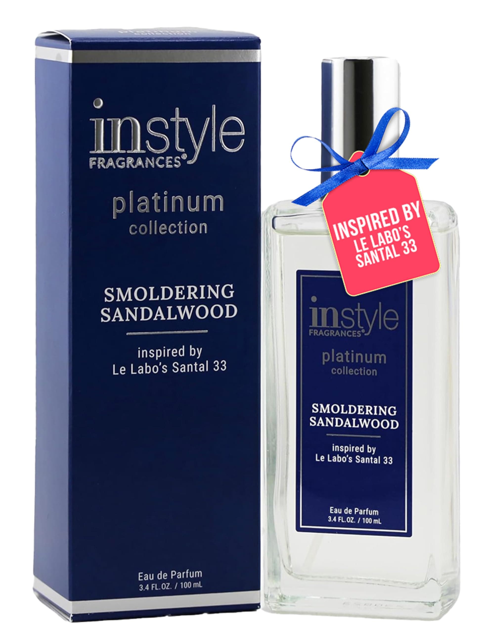 Platinum Collection, Smoldering Sandalwood, Inspired by Le Labo’s Santal 33, Unisex Eau de Parfum, CLEAN, Vegan, Paraben-Free, Never Tested on Animals, 3.4 Fluid Ounces