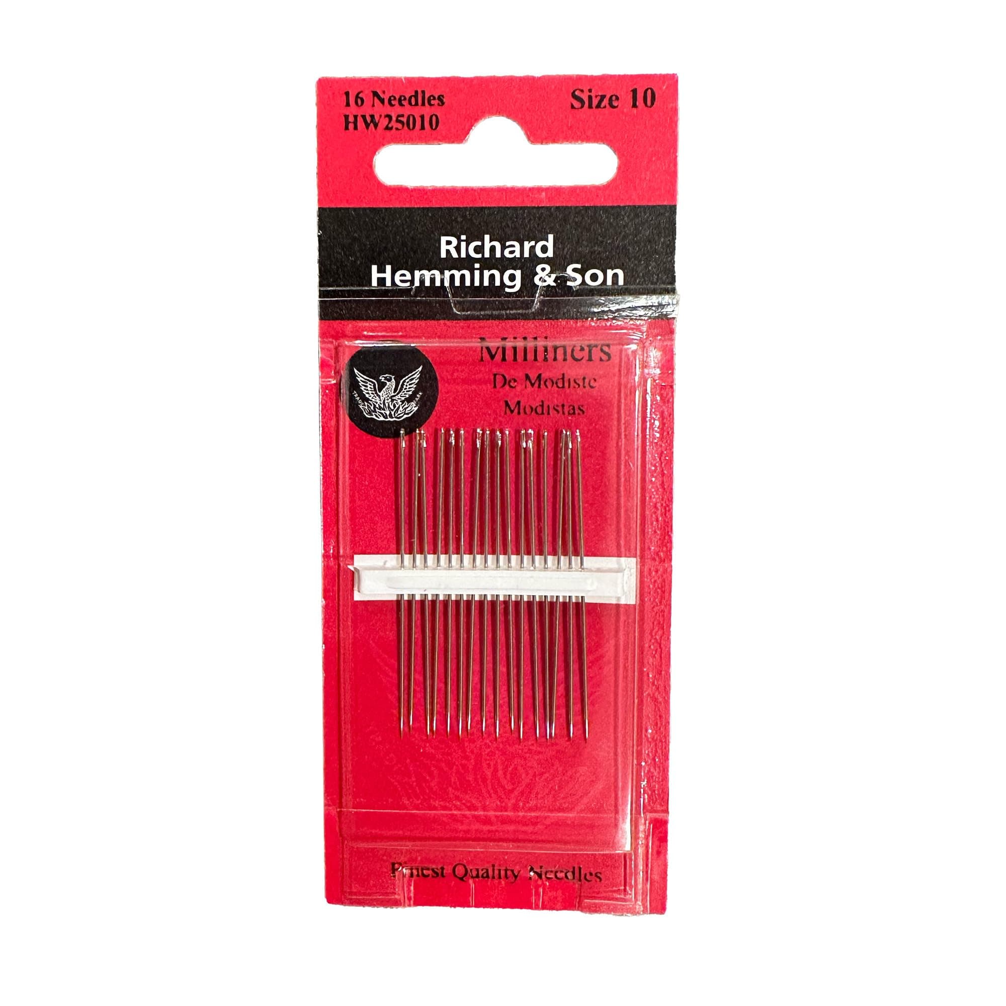 HW250-10 16 Count Richard Hemming Milliners/Straw Needles, Size 10