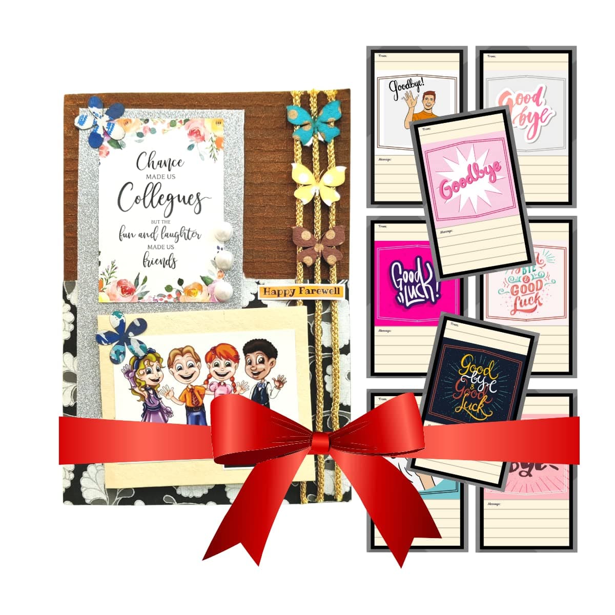 Natal Crafts Handmade Happy Farewell Greeting Card for Your Office Friends/Colleague includes 8 inserts for writing messages.