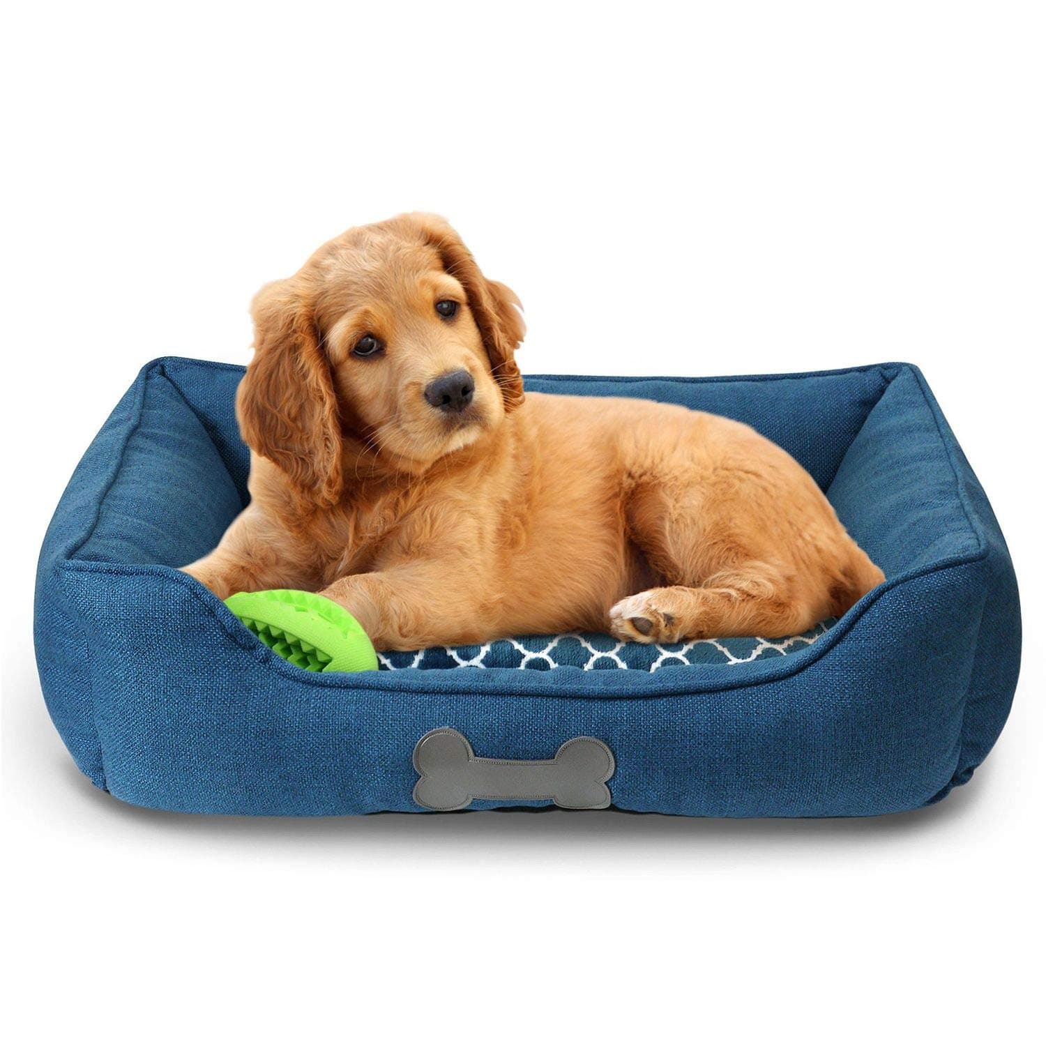 – Premium Dog or Cat Bed | Large Dog Bed Measures 30 x 23 x 7, Perfect for Pets up to 55 lbs. | 100% Polyester Pet Bed | Ocean Blue